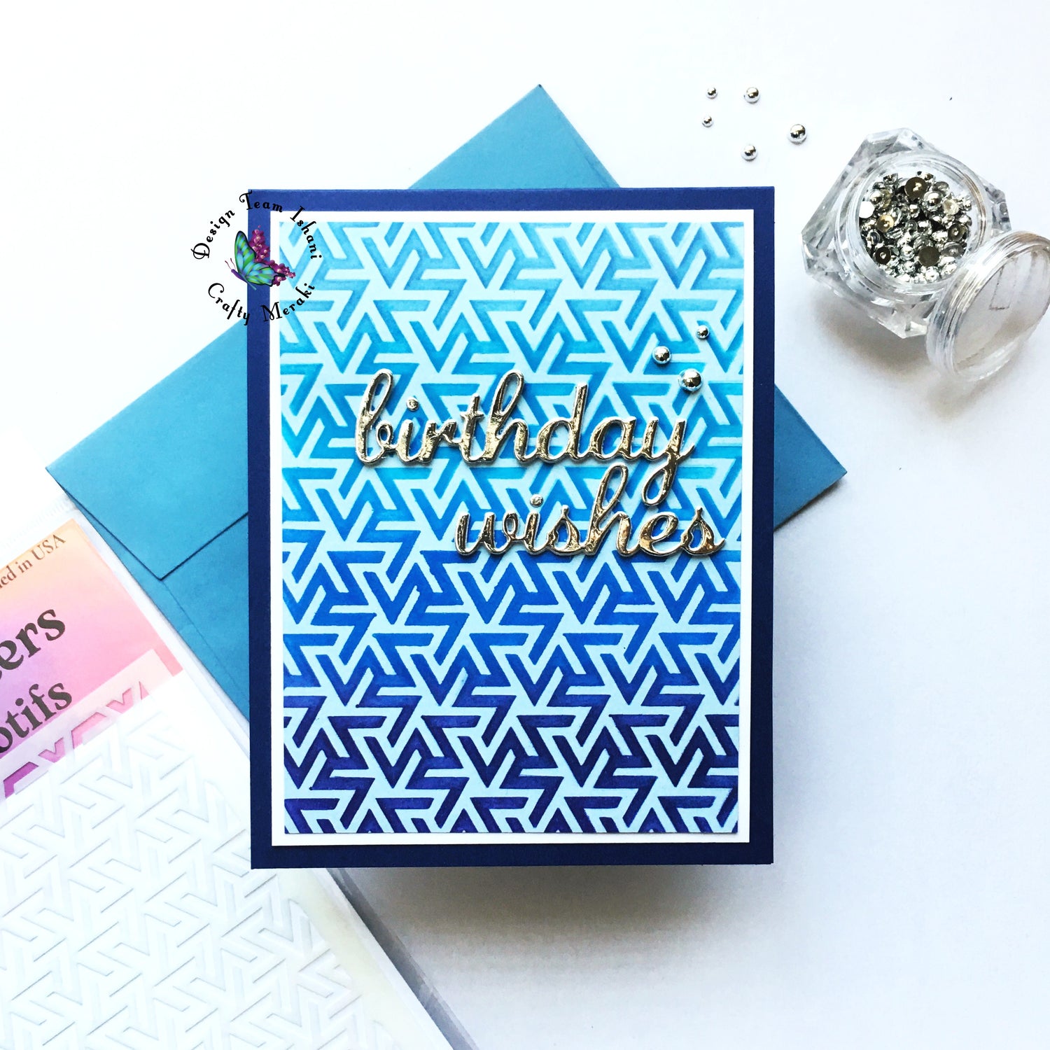 Masculine card with Shape Shifter stencil by Ishani