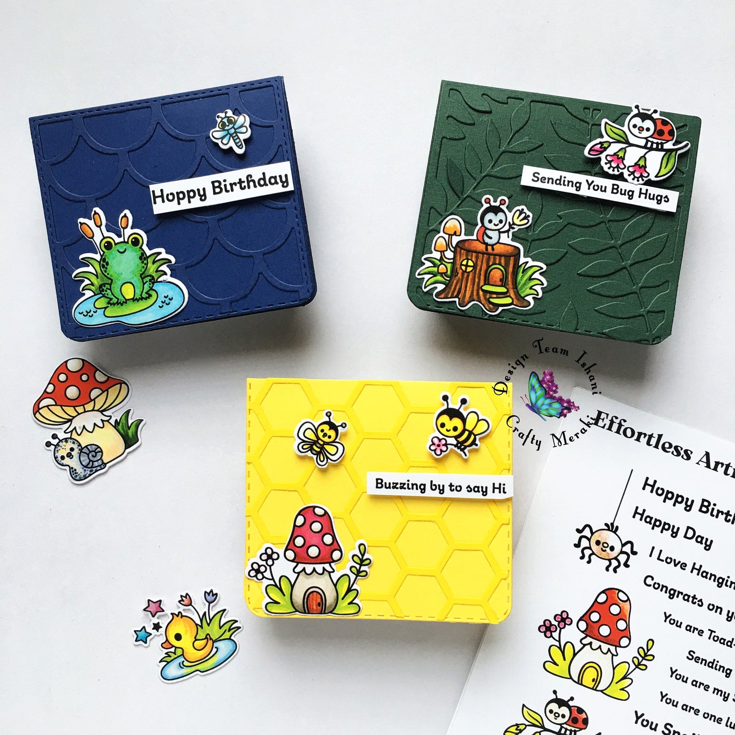 Mini Note cards, EAP - effortless artistry paper, tone on tone background with die cutting technique, cardmaking techniques, Quick and simple handmade cards, Ishani