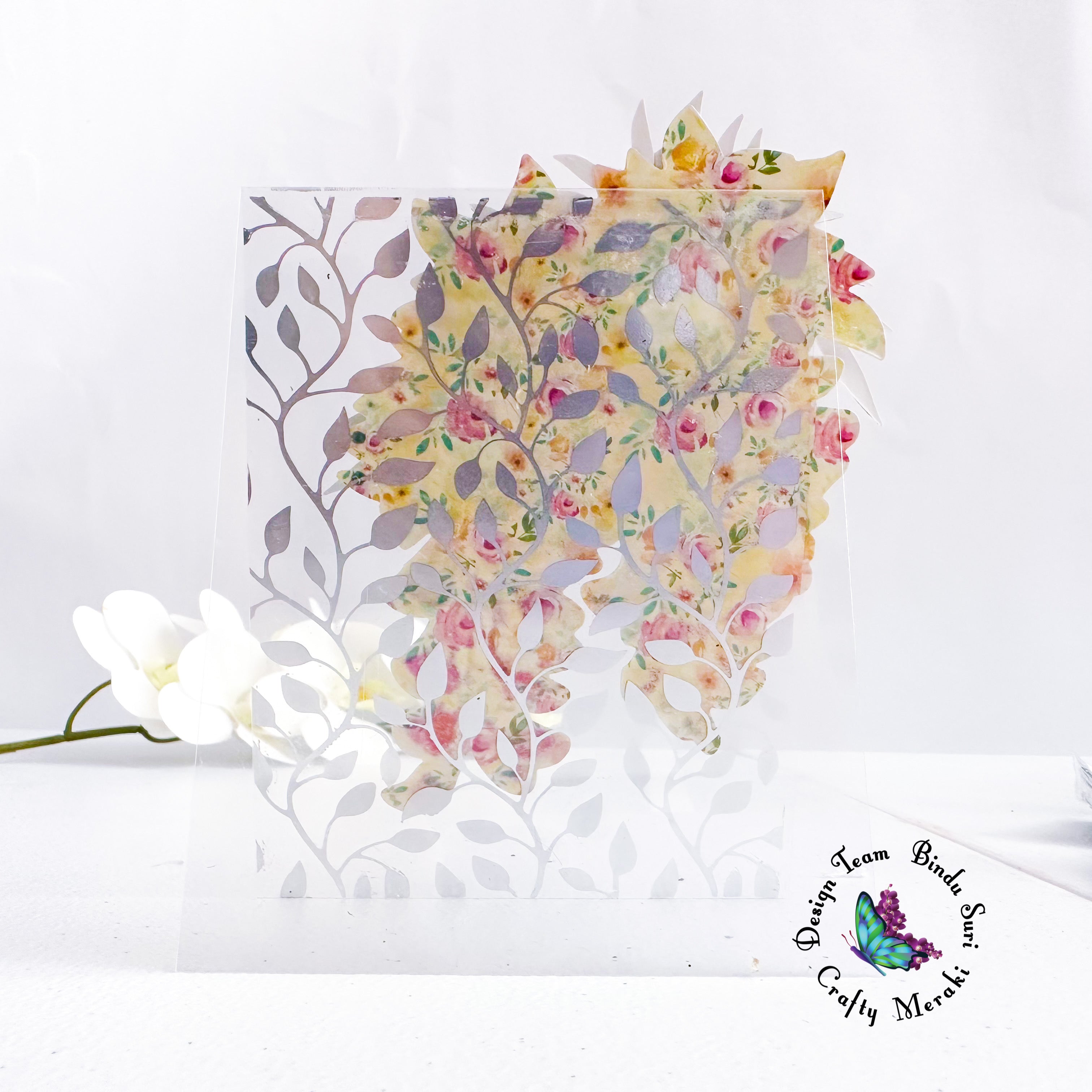 Crafty Meraki Green Garland Hot Foil Plate