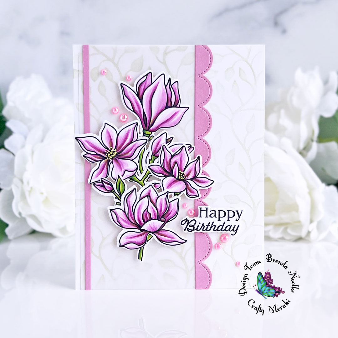 Crafty Meraki Whimsical Magnolias Stamp Set