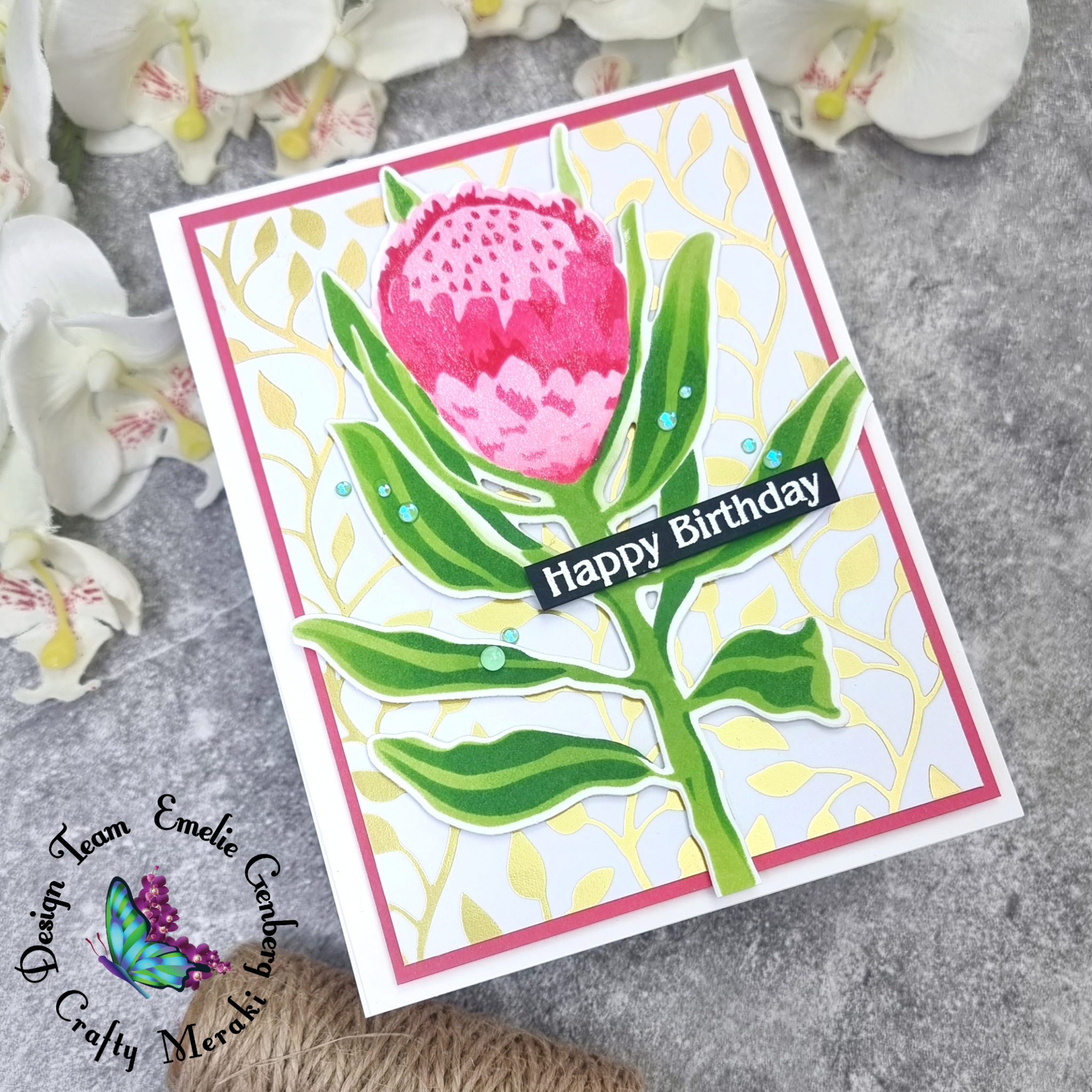 Crafty Meraki Green Garland Hot Foil Plate