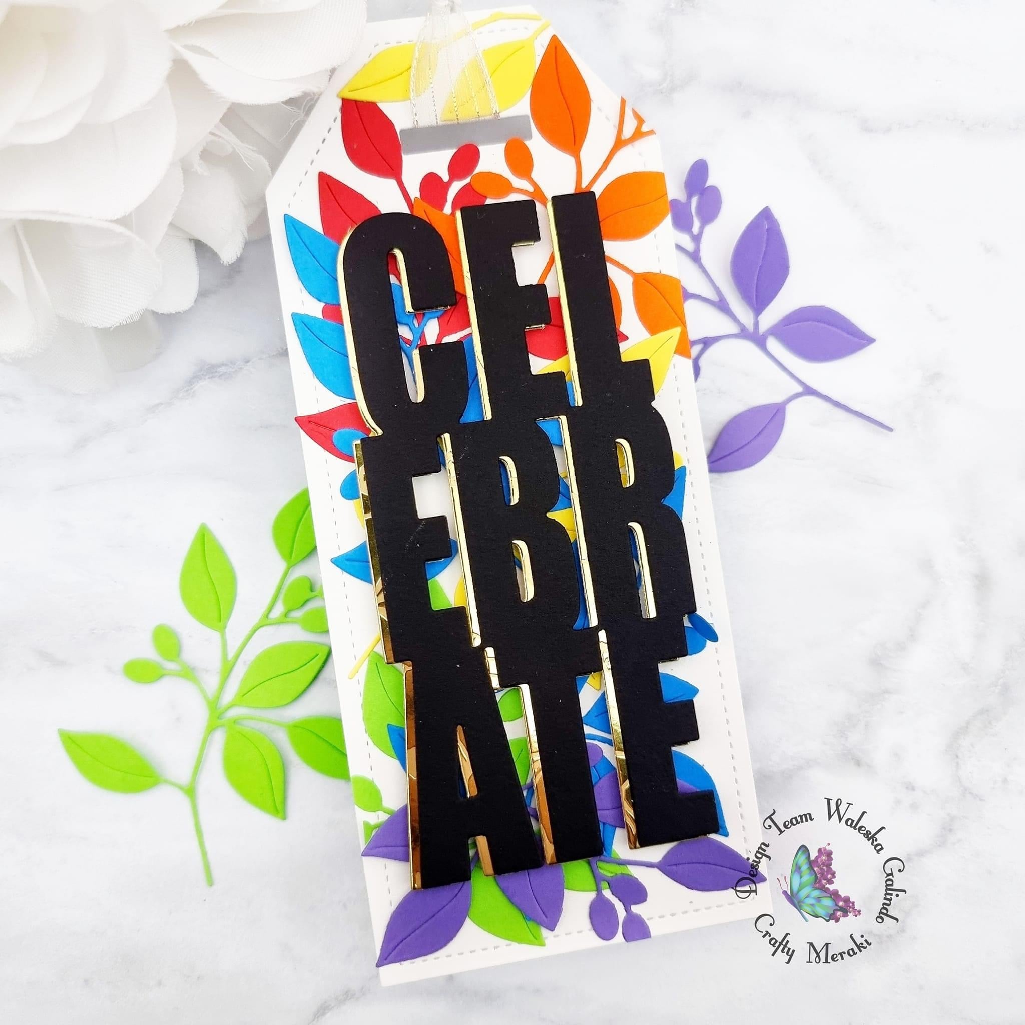 Crafty Meraki Celebrate Tag Slimline die