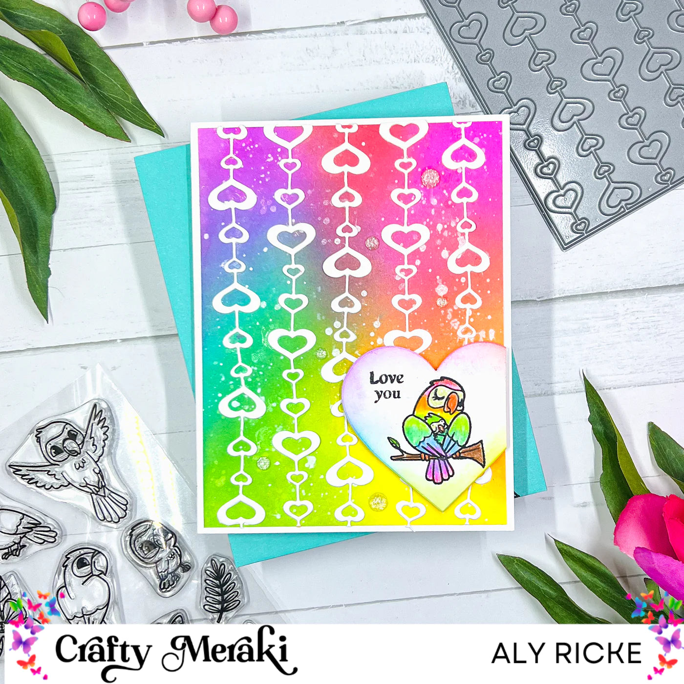 Crafty Meraki Eccentric Hearts background die