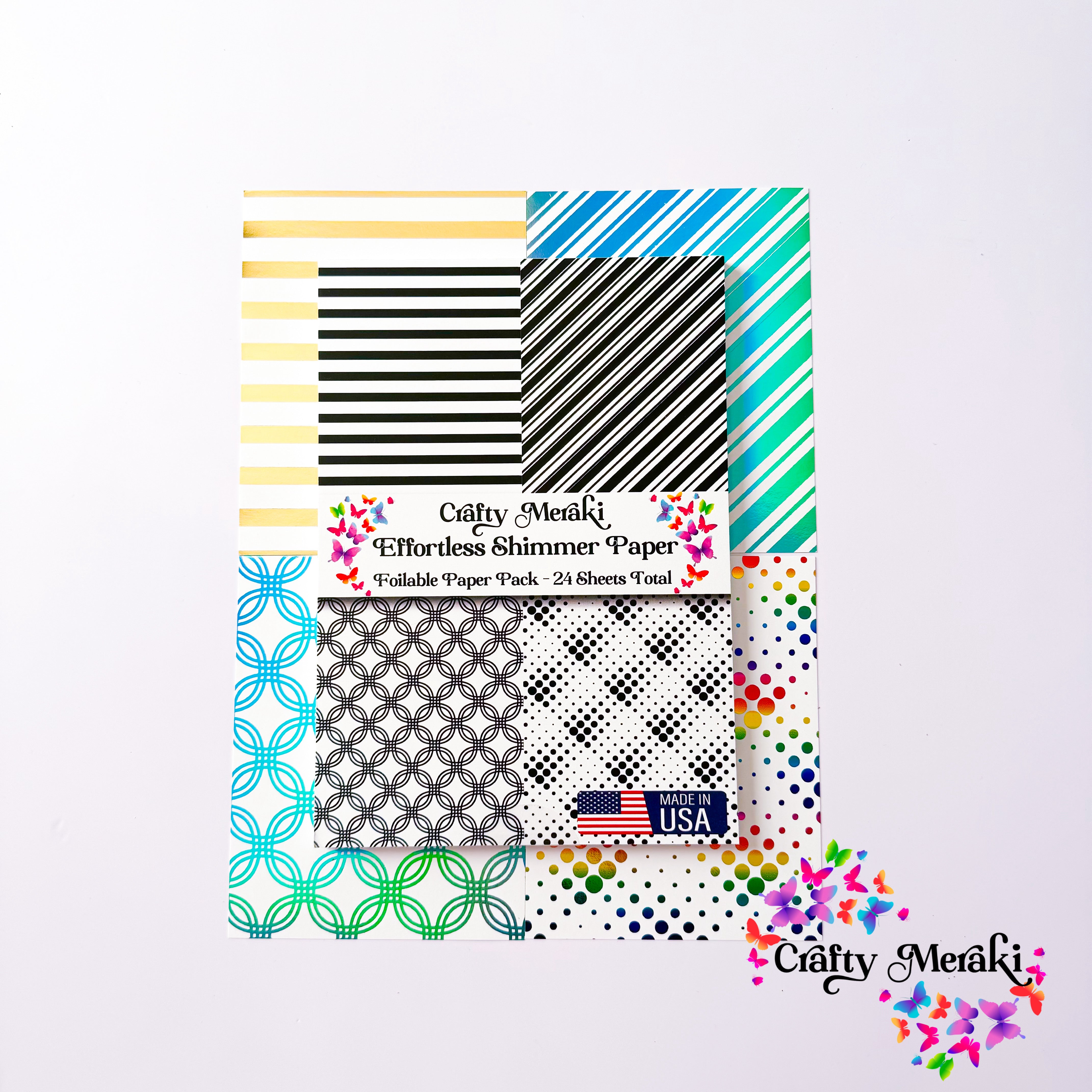 Crafty Meraki Effortless Shimmer Paper - Party Prism ESP