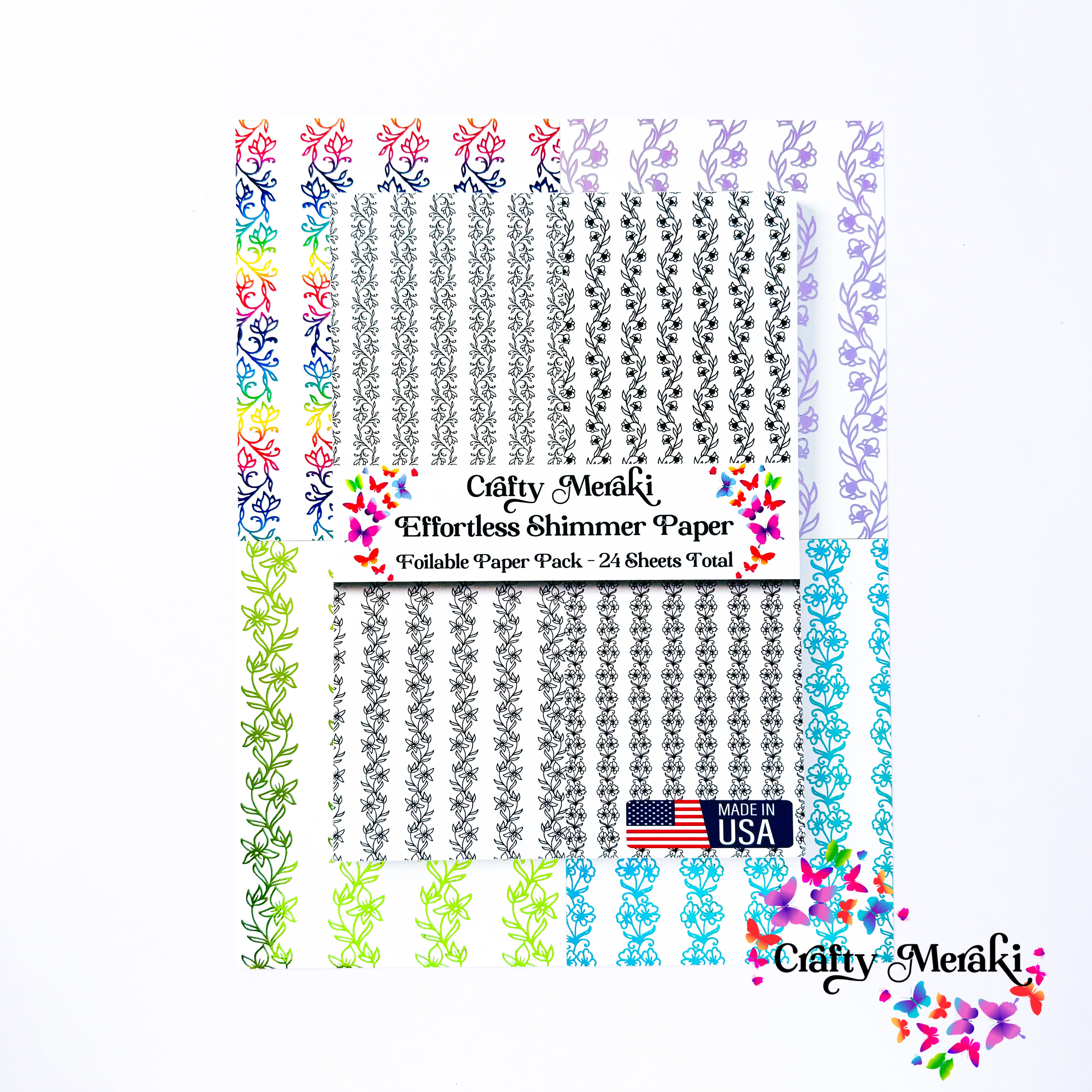 Crafty Meraki Effortless Shimmer Paper - Floral Filigree ESP