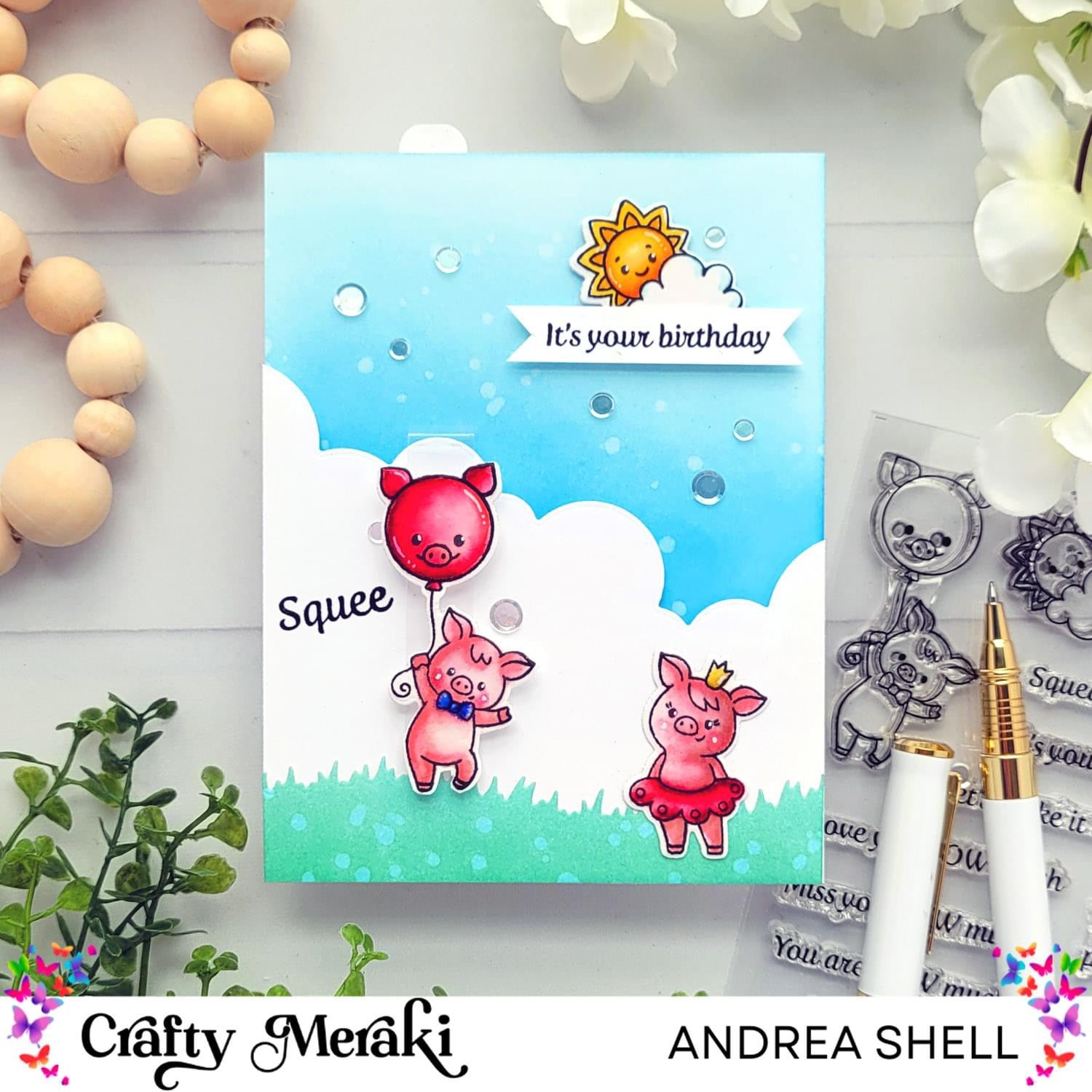 Crafty Meraki Hogs & Kisses Stamp set