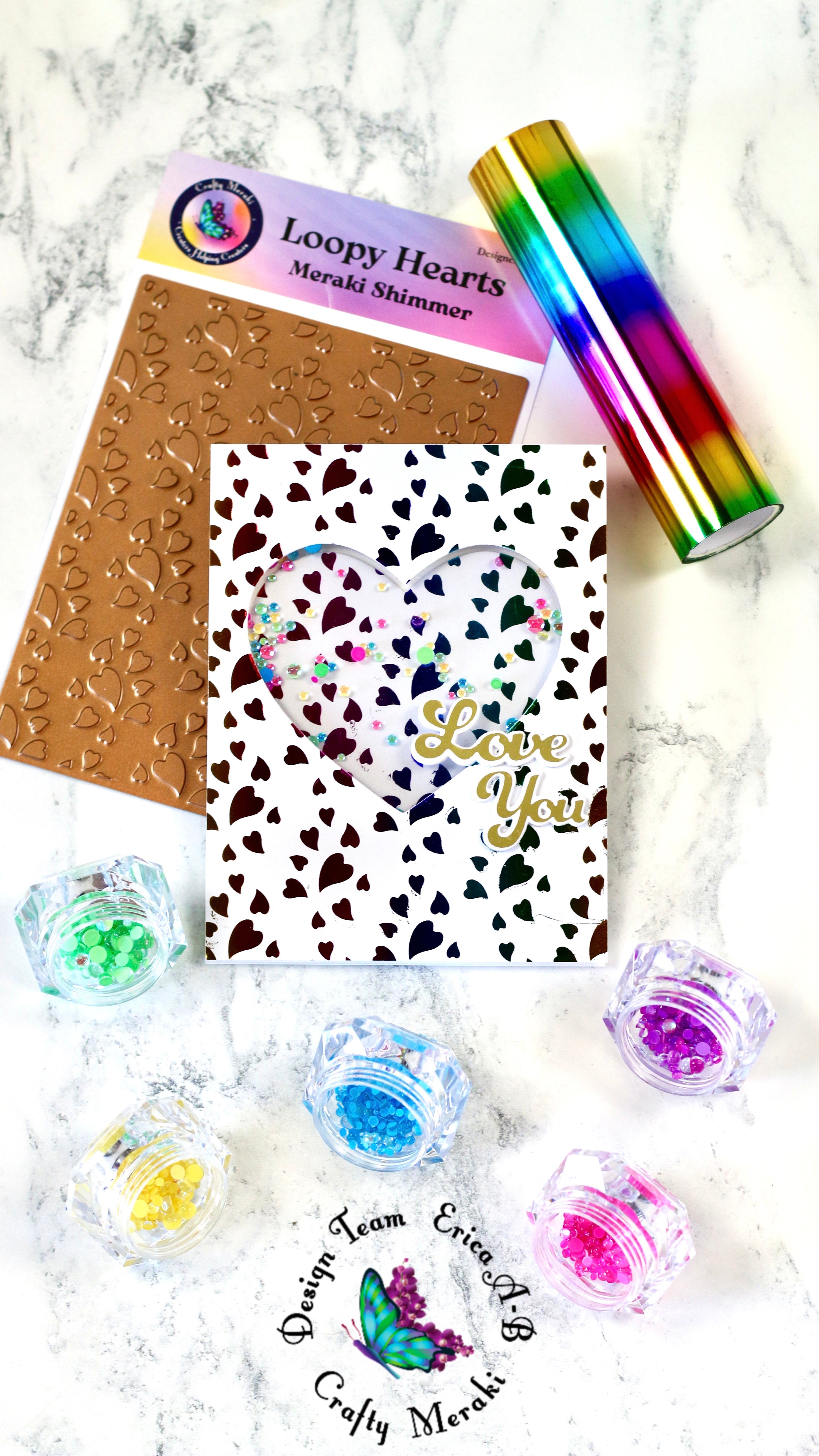 Crafty Meraki Loopy Hearts Hot Foil Plate
