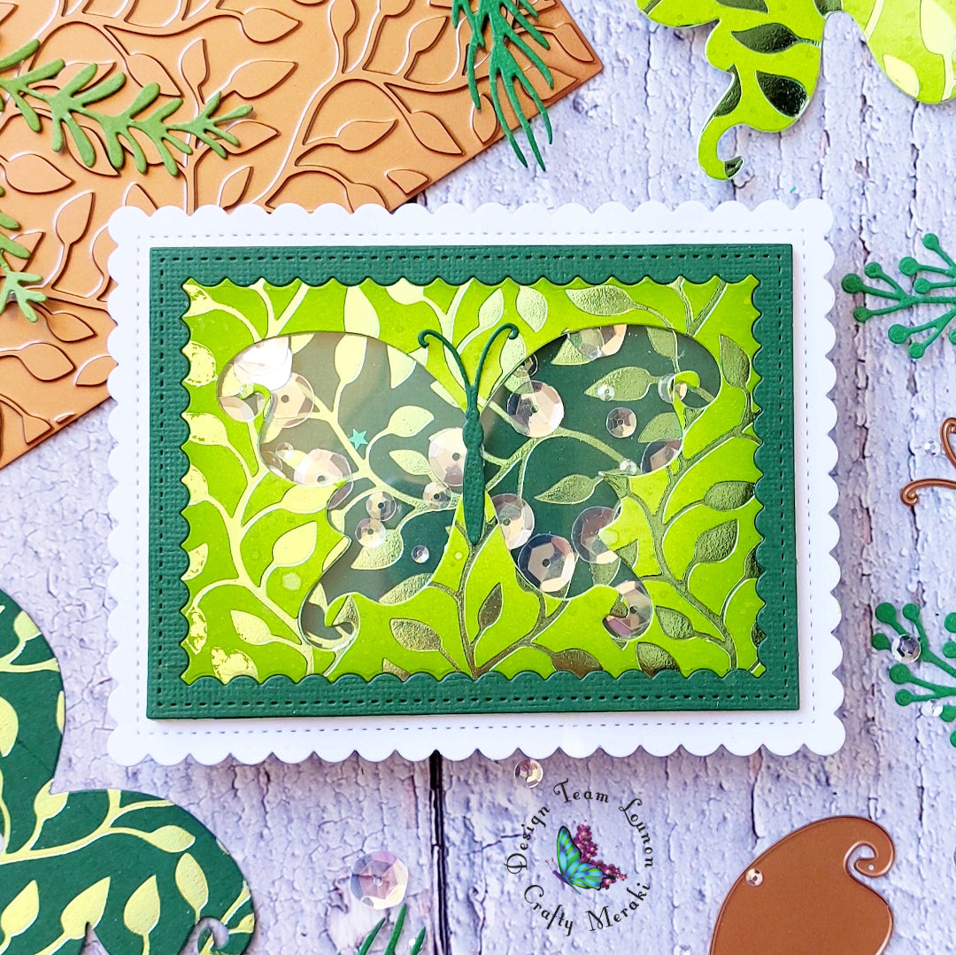 Crafty Meraki Green Garland Hot Foil Plate