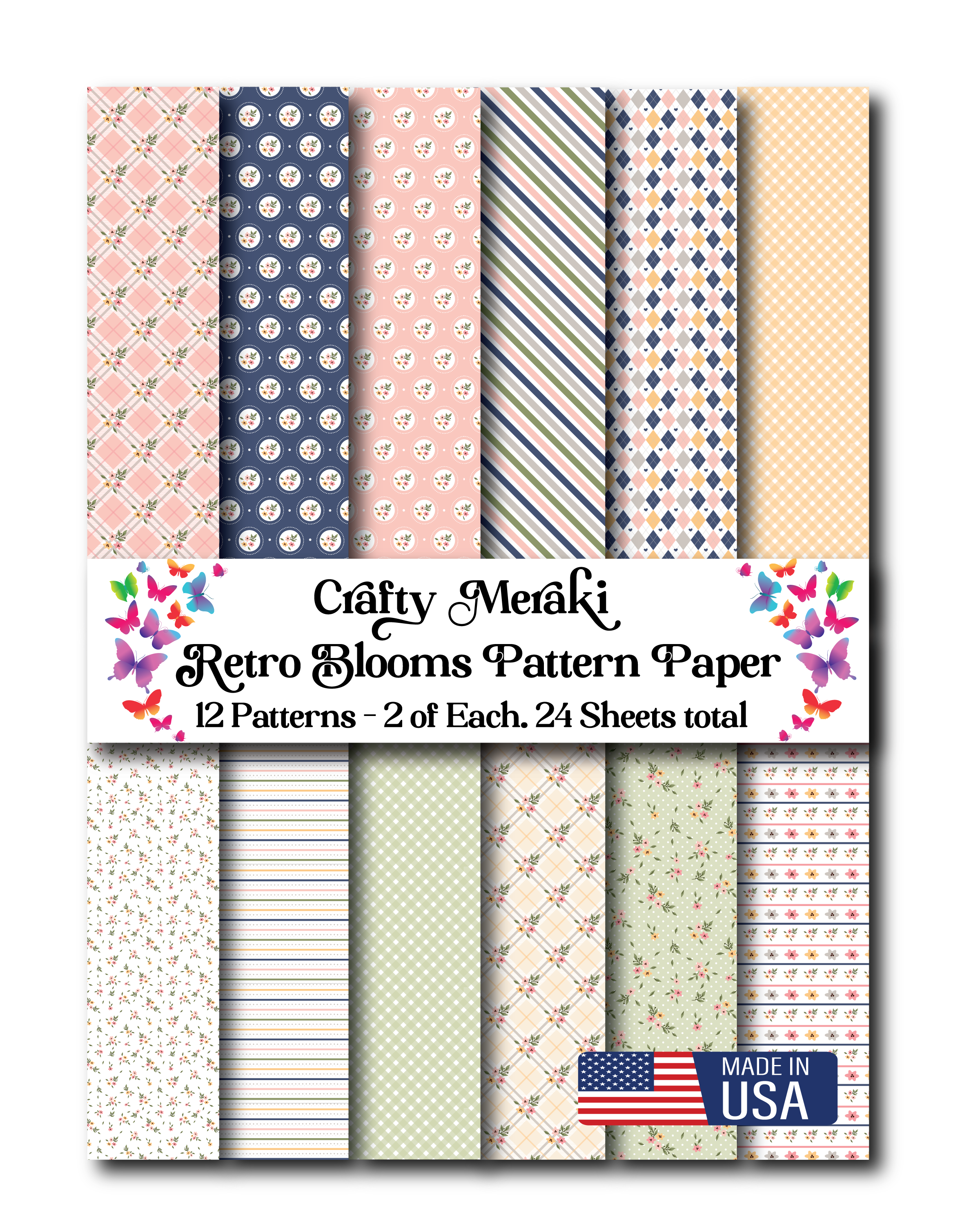 Crafty Meraki Retro Blooms Paper Pack