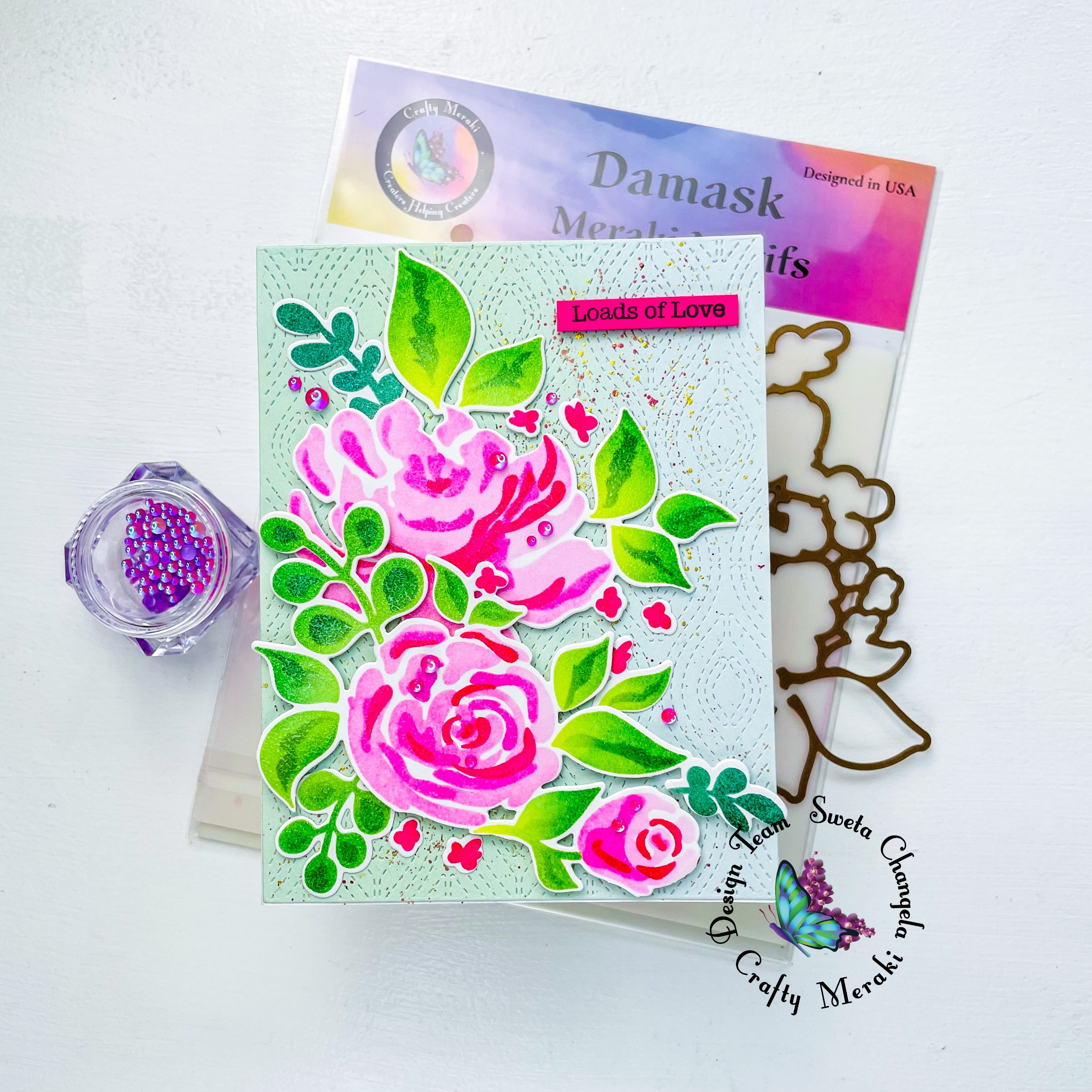 Crafty Meraki Damask Layering Stencil Set
