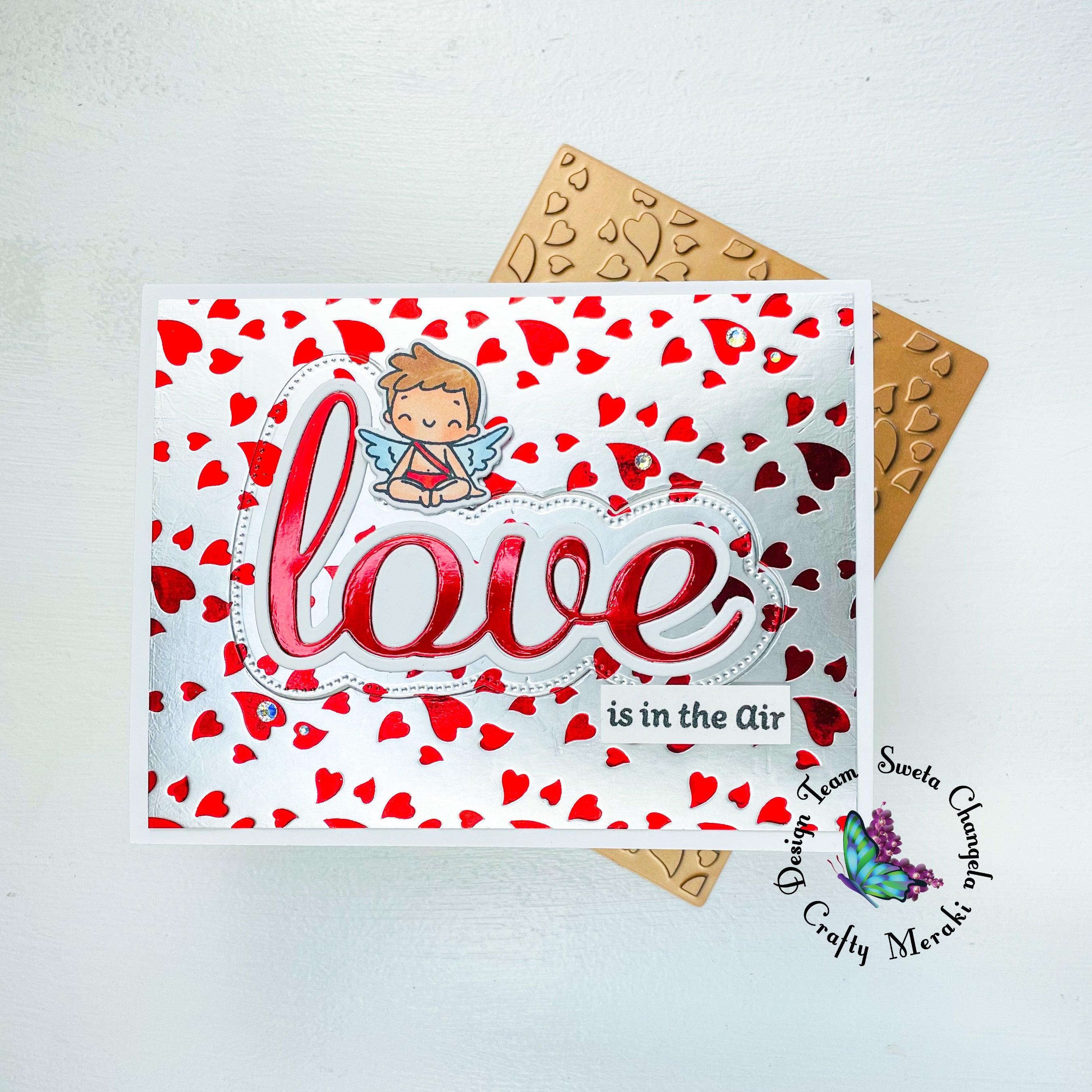 Crafty Meraki Loopy Hearts Hot Foil Plate