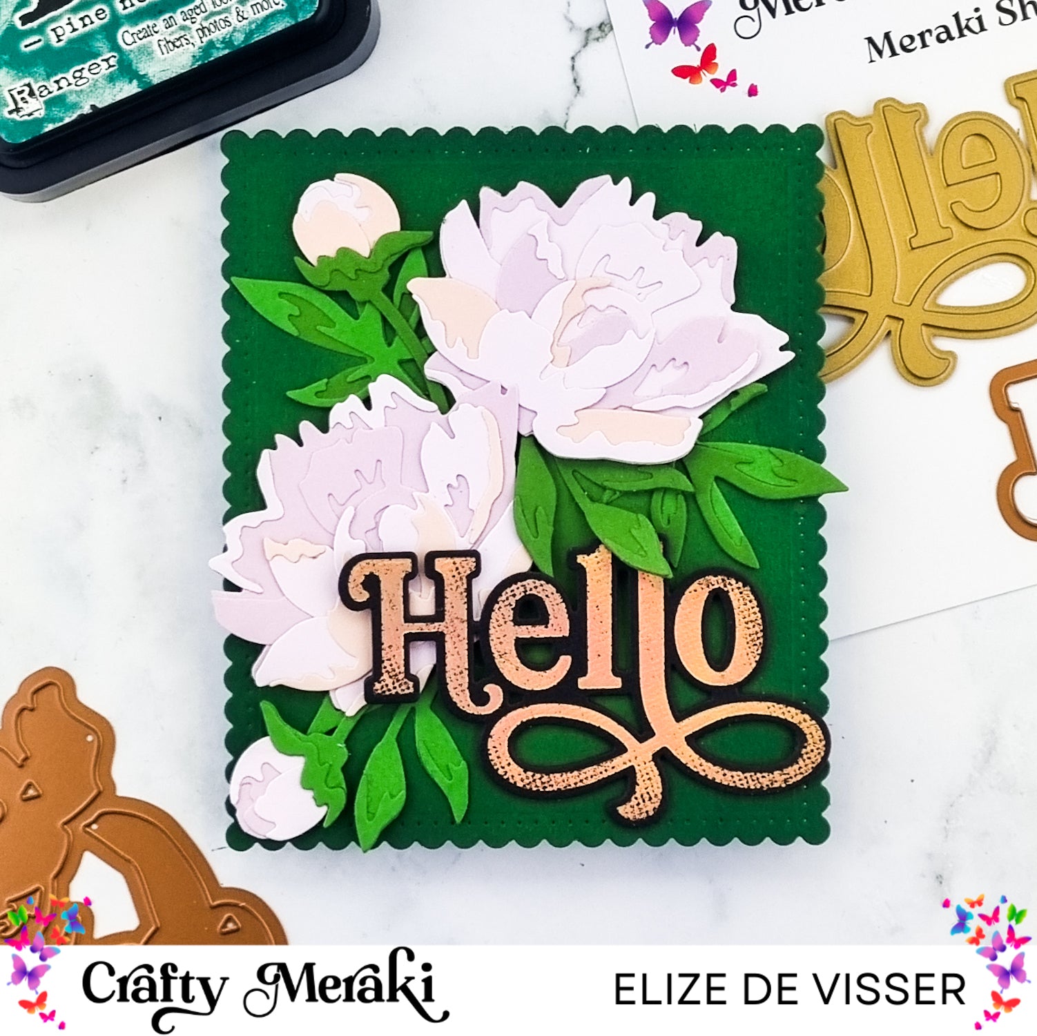 Crafty Meraki - Meraki Moments Hello Hot Foil plate and Die combo