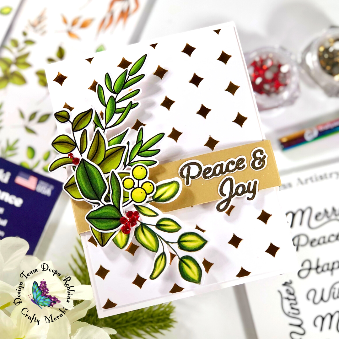 Crafty Meraki Gilded Holiday Greetings Hot Foil Plate