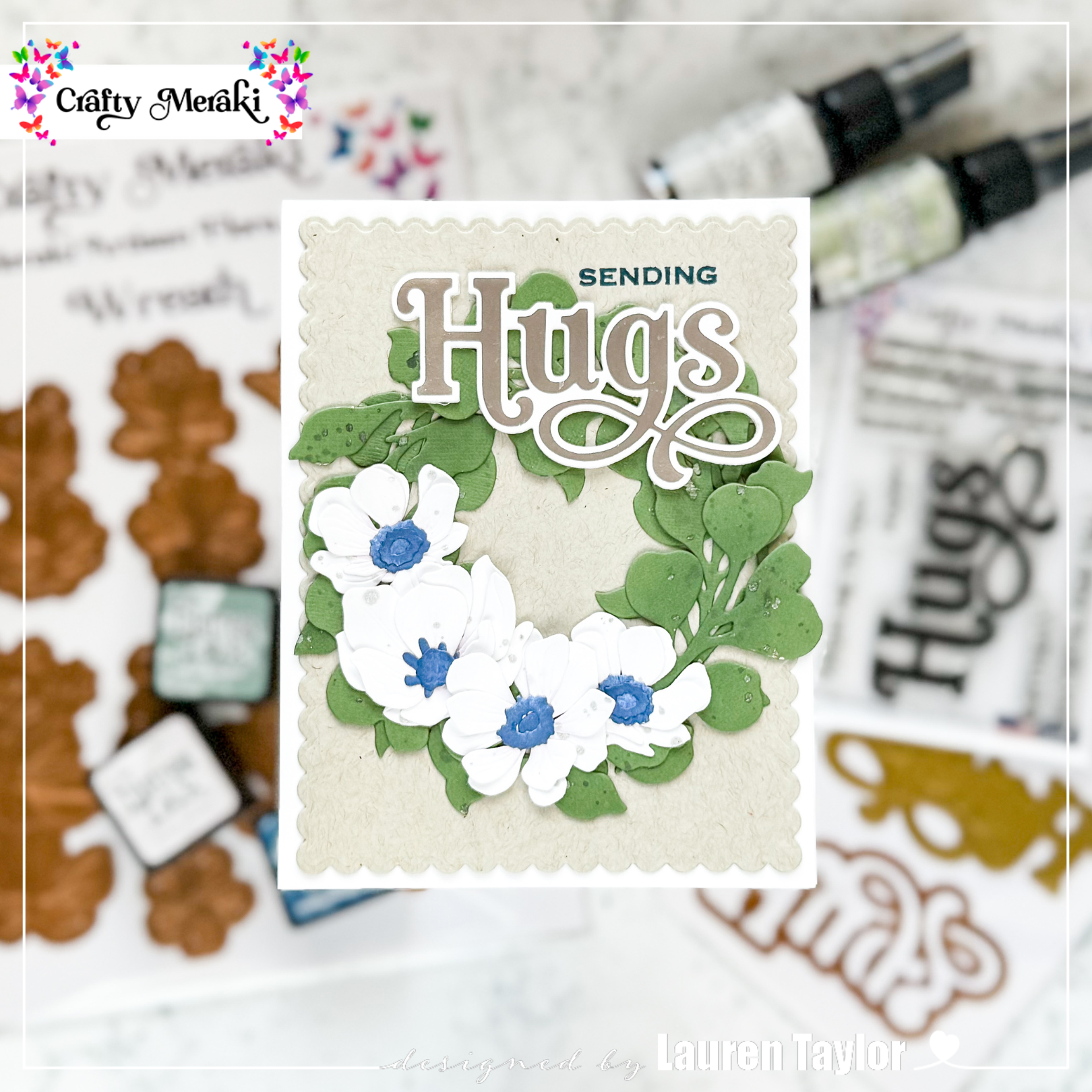 Crafty Meraki - Meraki Moments Hugs Hot Foil plate and Die combo