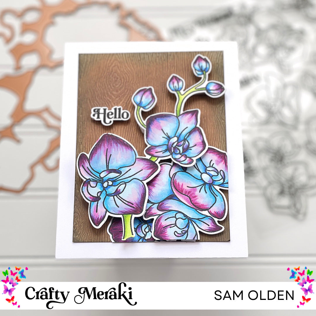 Crafty Meraki Orchid Opulence Stamp Set