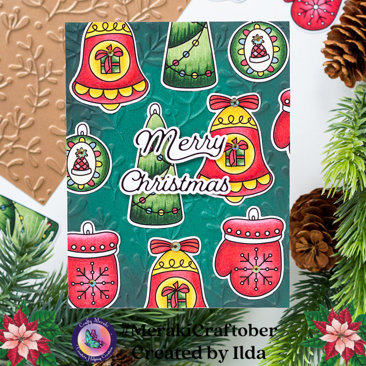 Crafty Meraki Under the Mistletoe Hot Foil plate