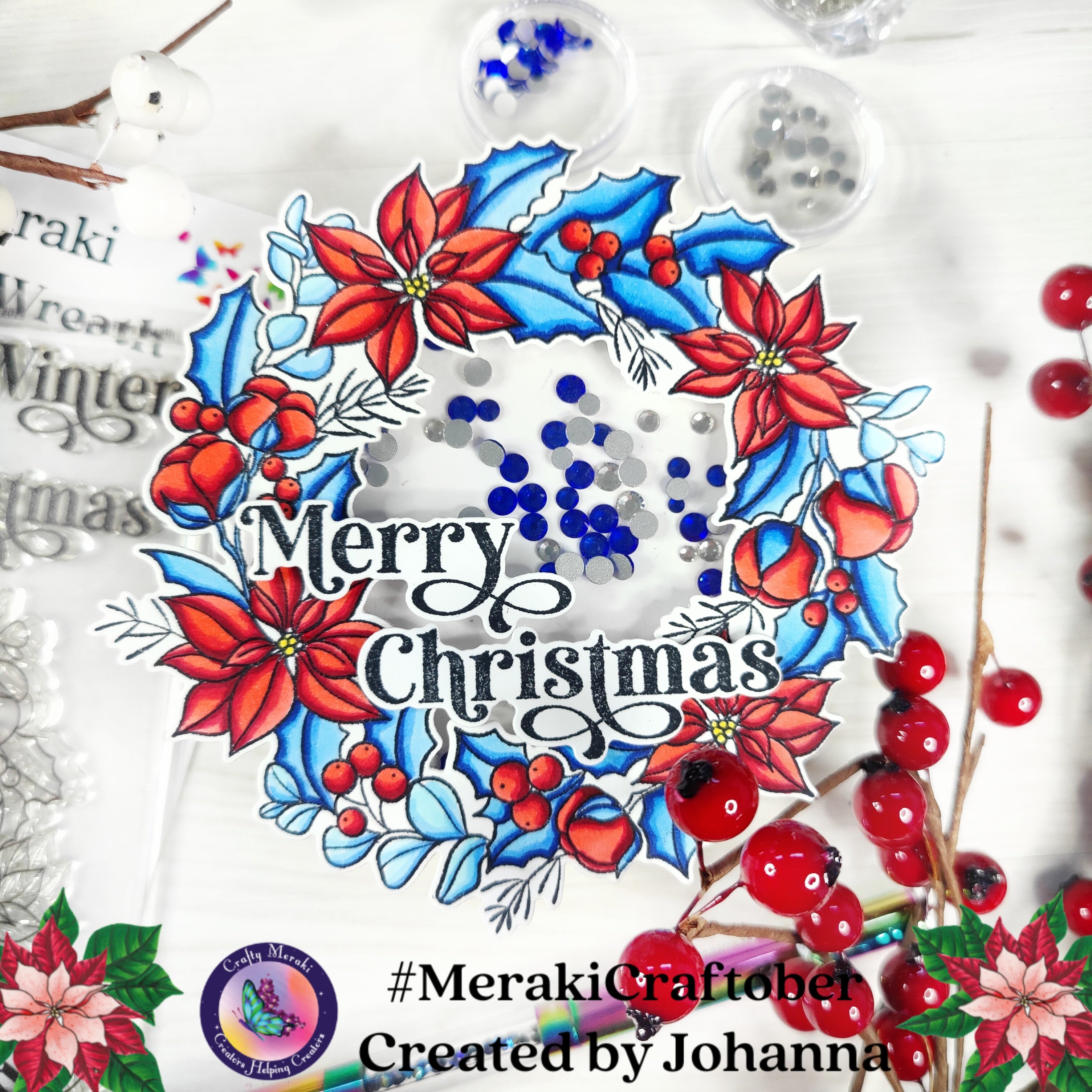 Crafty Meraki Festive Flora Wreath Coordinating Die