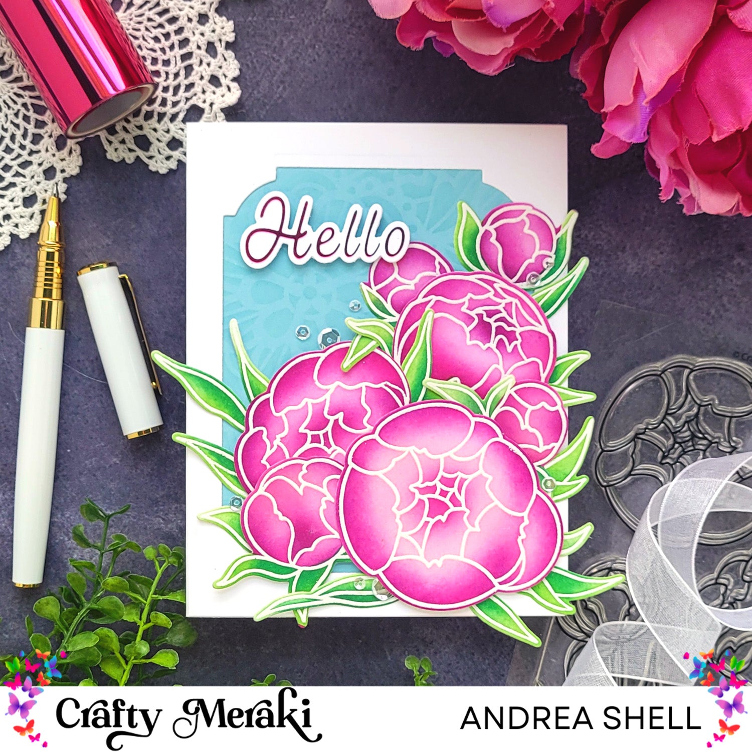 Crafty Meraki Peony Parade Stamp Set