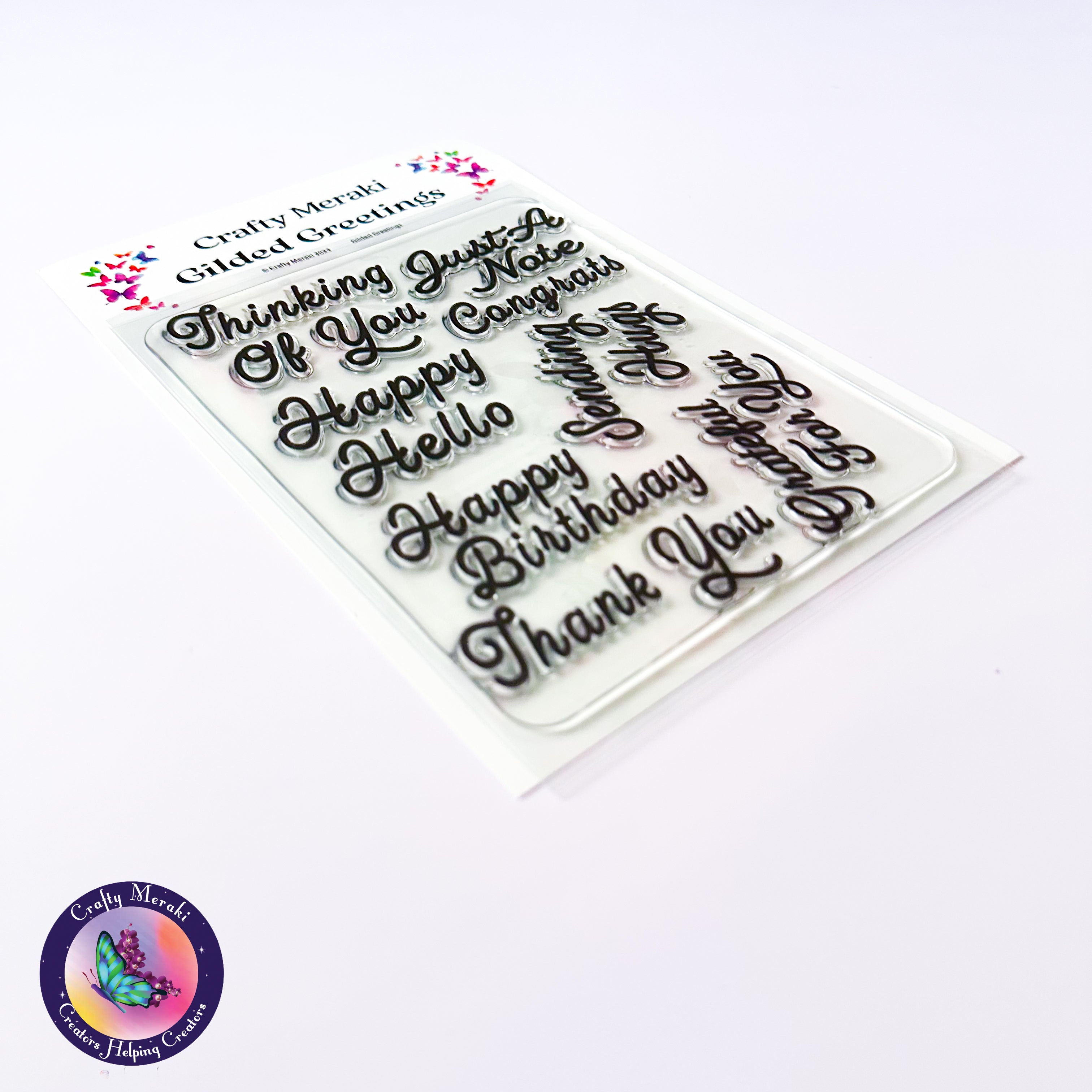 Crafty Meraki Gilded Greetings Stamp Set