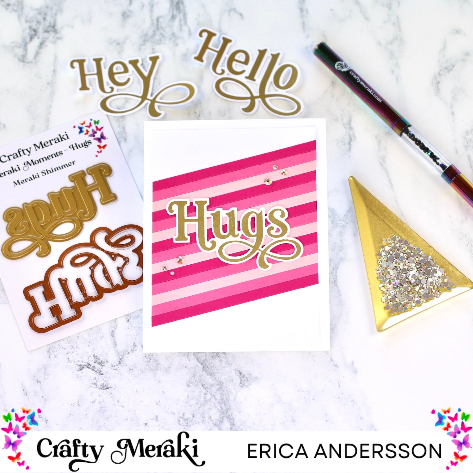 Crafty Meraki - Meraki Moments Hugs Hot Foil plate and Die combo