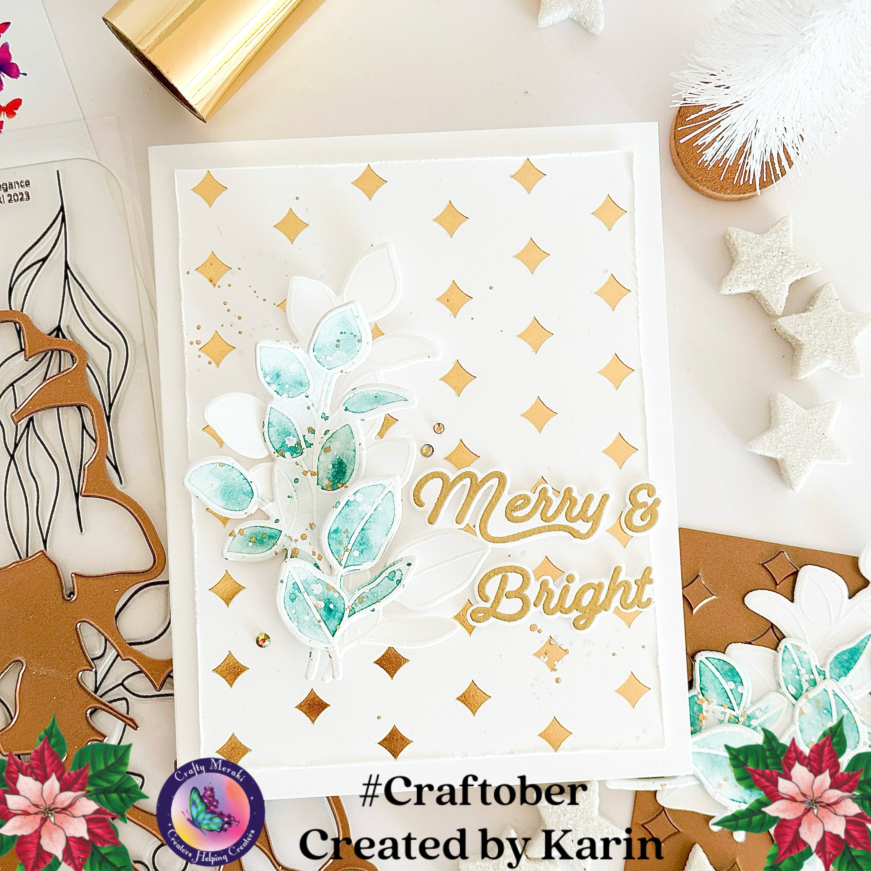 Crafty Meraki Gilded Holiday Greetings Stamp Set