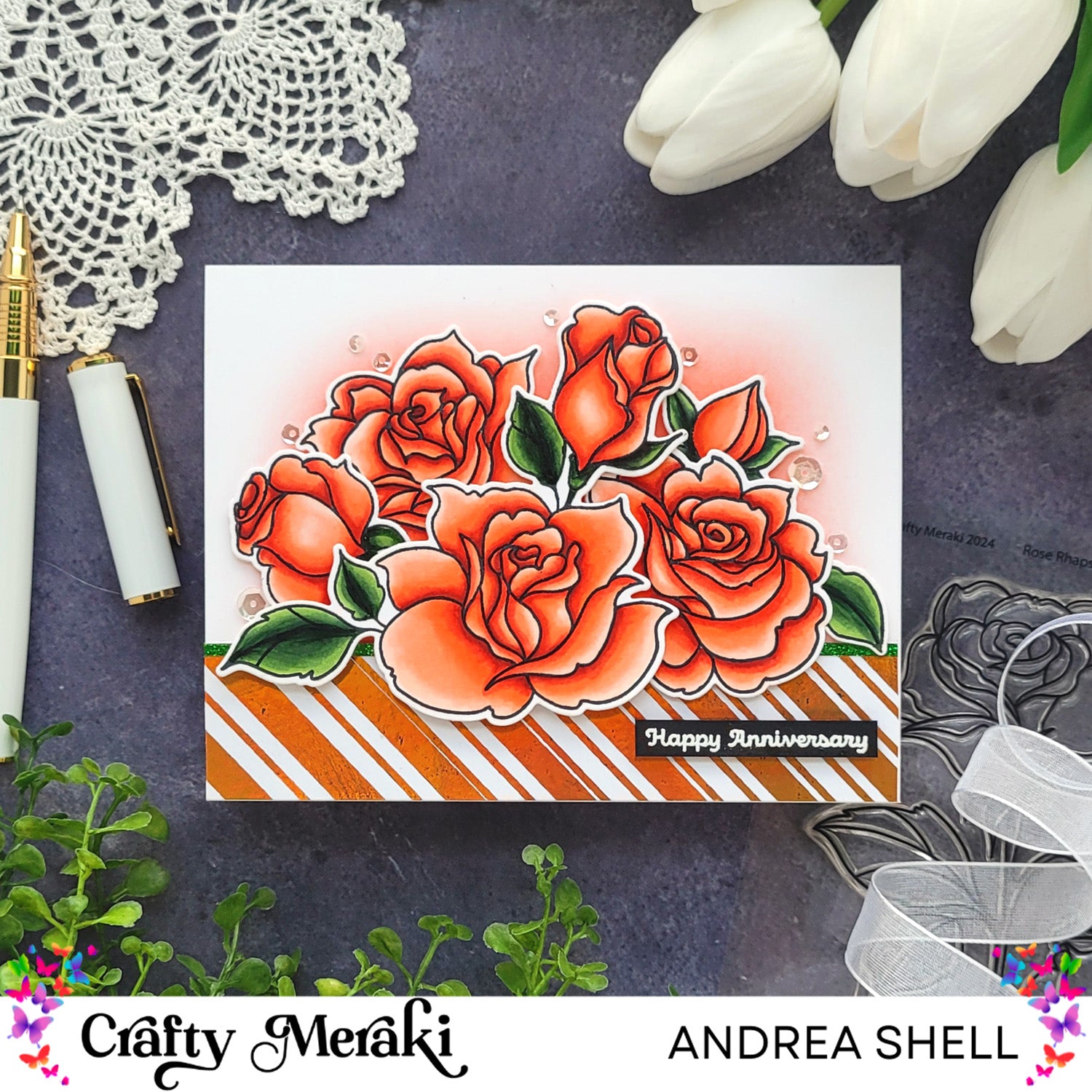 Crafty Meraki Rose Rhapsody Stamp Set