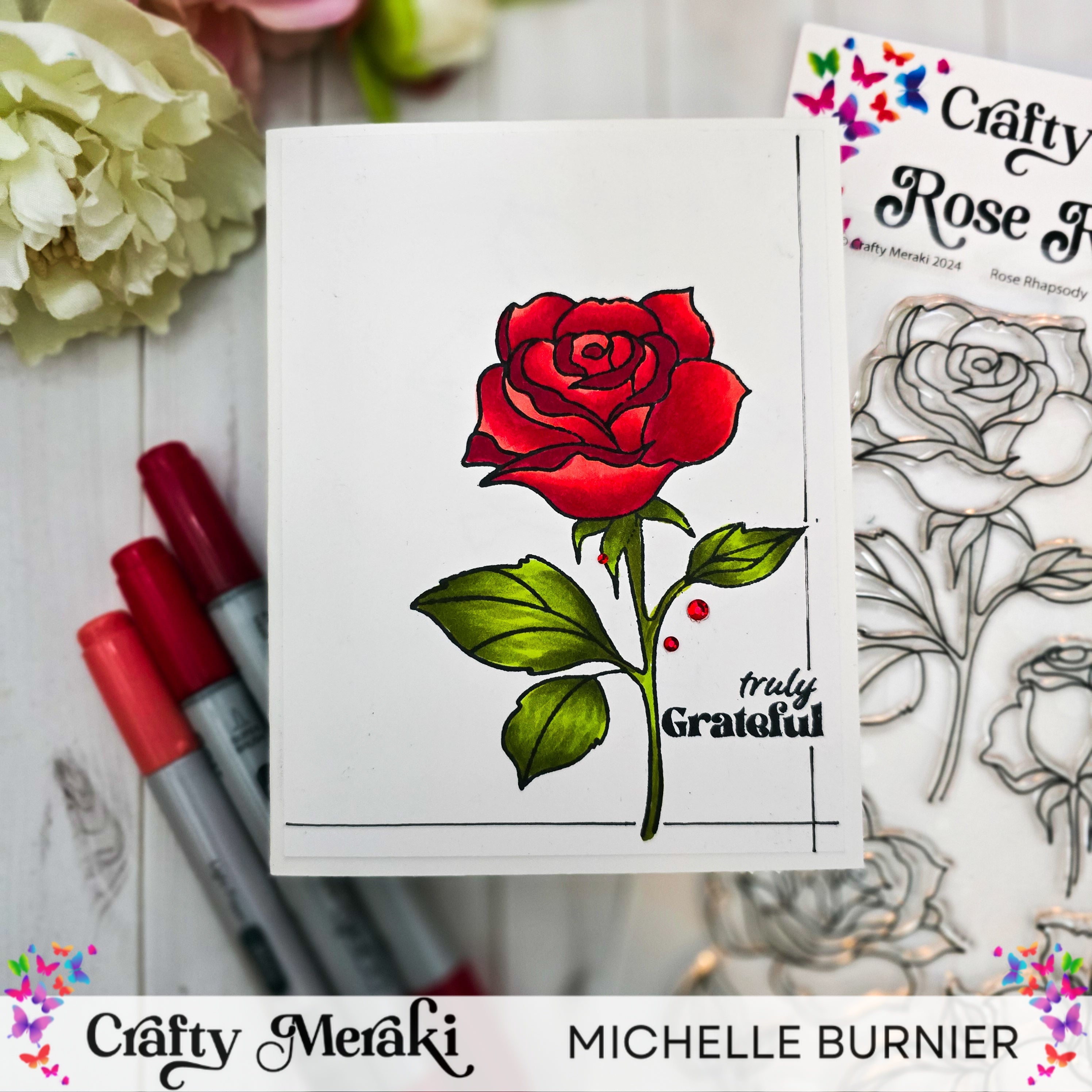 Crafty Meraki Rose Rhapsody Stamp Set