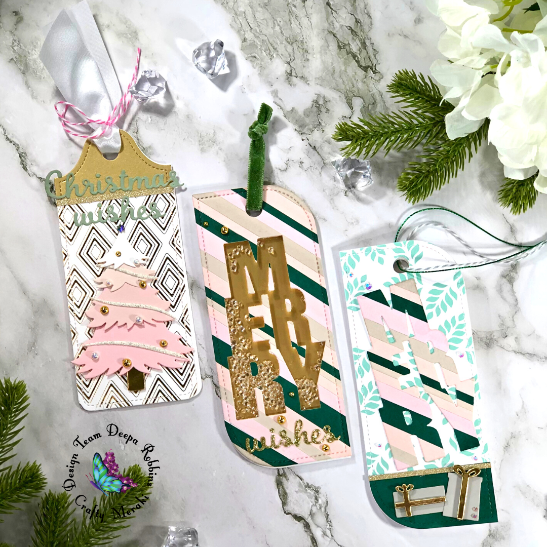 Crafty Meraki Merry Slimline Tag die