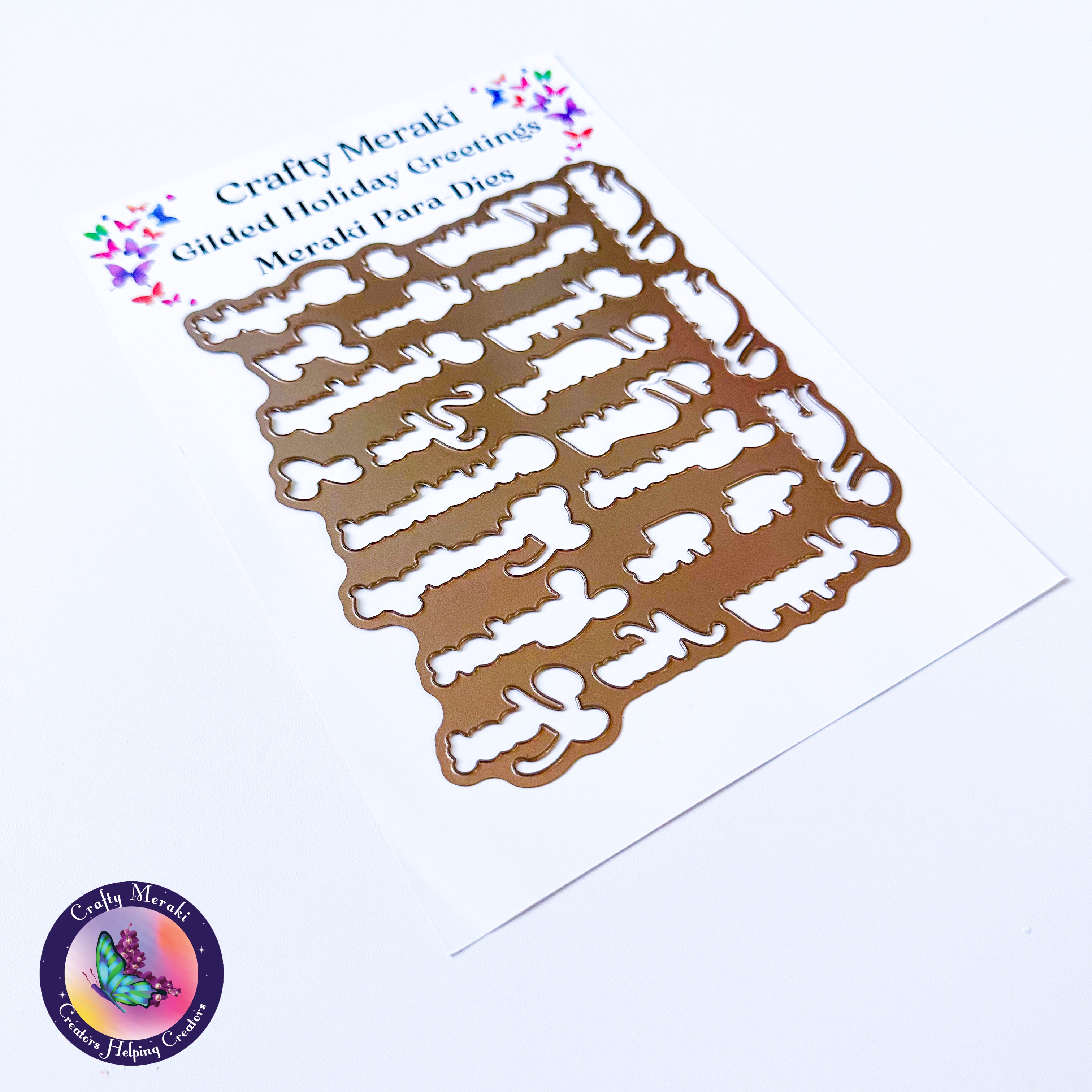 Crafty Meraki Gilded Holiday Greetings Coordinating Die