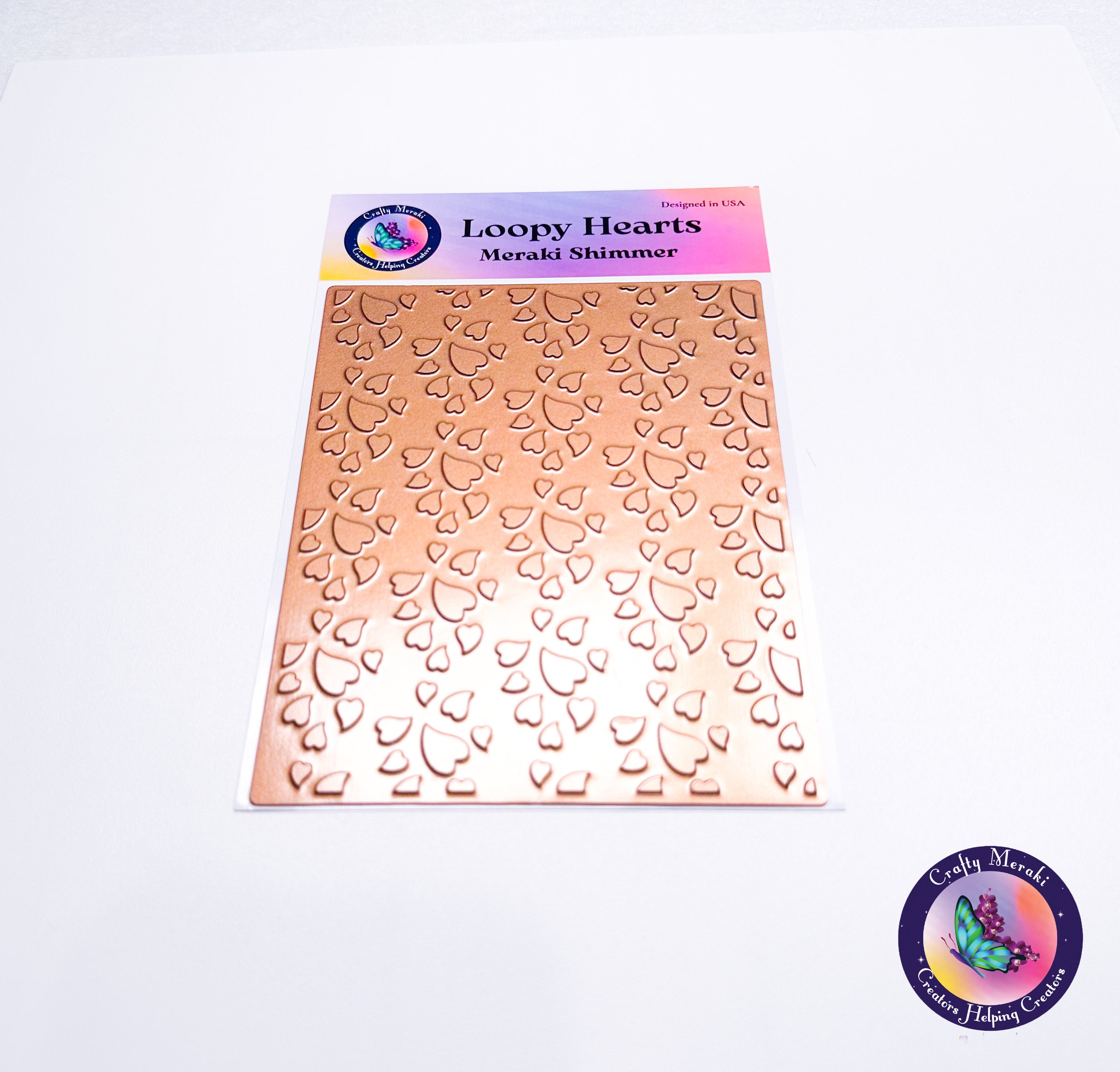 Crafty Meraki Loopy Hearts Hot Foil Plate
