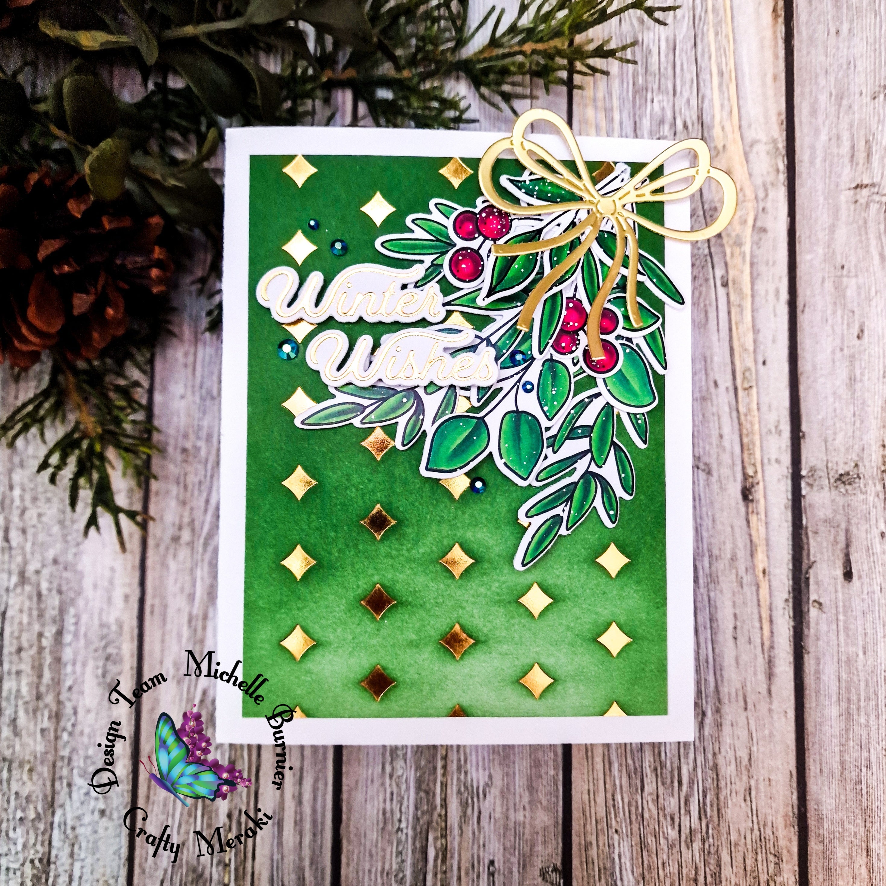 Crafty Meraki Gilded Holiday Greetings Hot Foil Plate