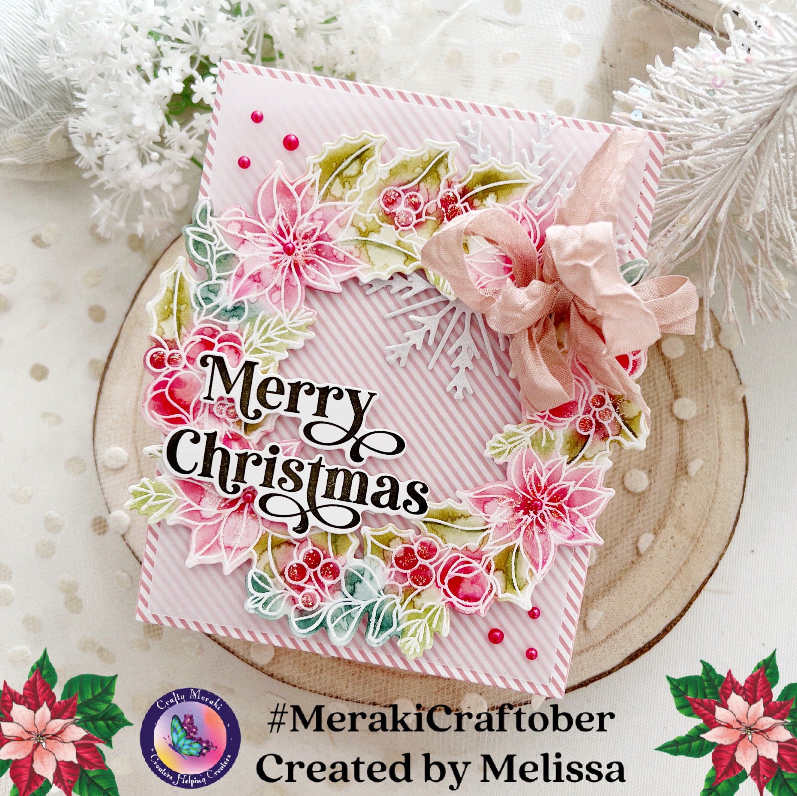 Crafty Meraki Festive Flora Wreath Stamp Set