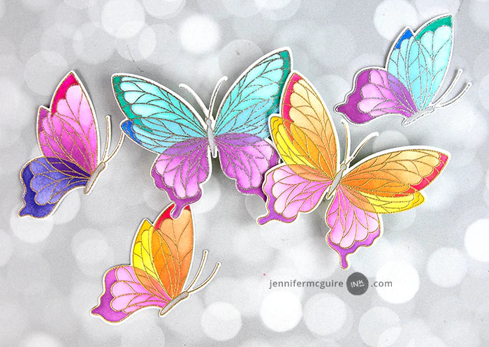 Pinkfresh Studio butterflies stencil set - Crafty Meraki