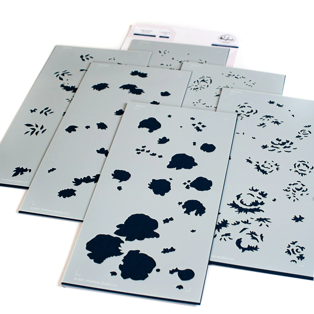 Pinkfresh Studio Painted peony stencil - Crafty Meraki