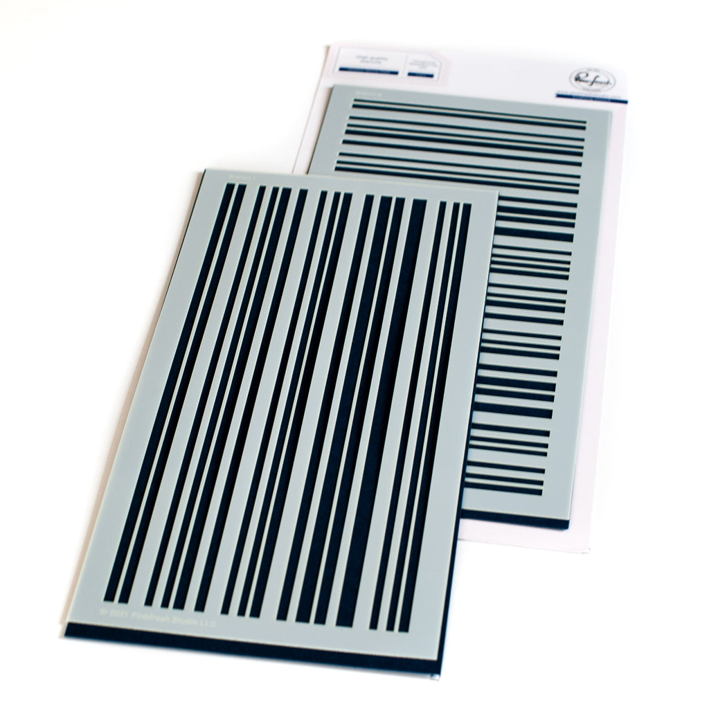 pinkfresh studio Slimline Skinny Plaid layering stencil set - Crafty Meraki