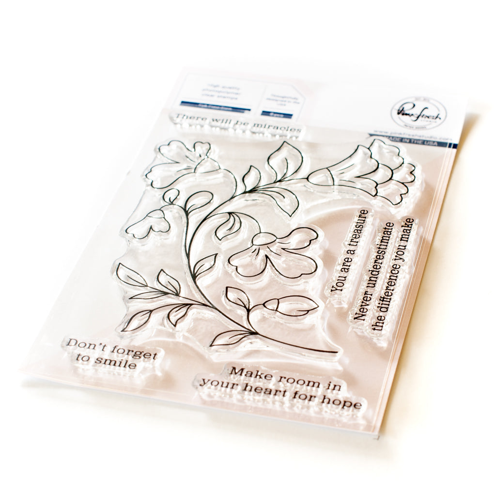 pinkfreshstudio Folk Floral Stem stamp - Crafty Meraki