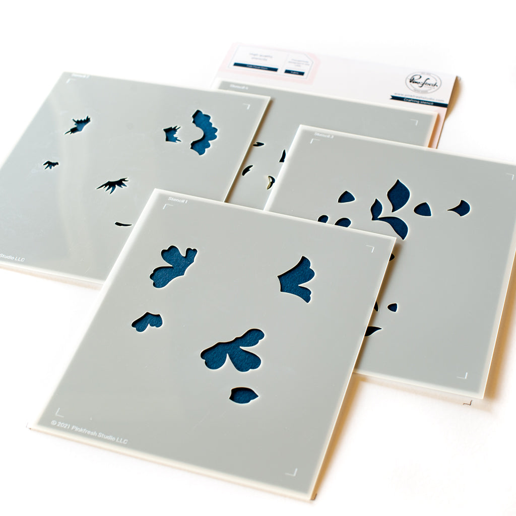 pinkfreshstudio Folk Floral Stem stencils - Crafty Meraki