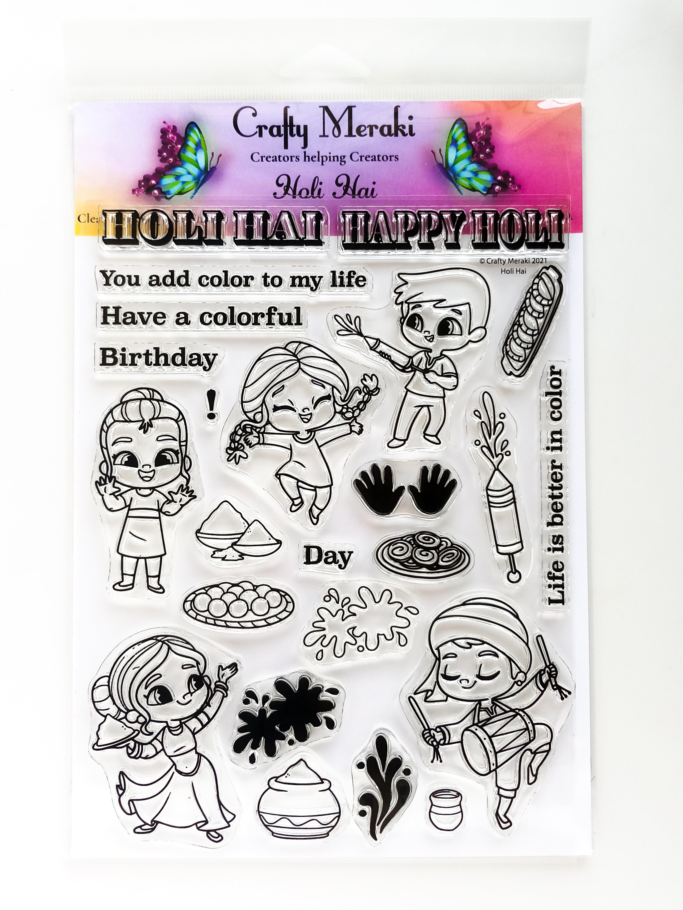 Crafty Meraki Holi Hai stamp set - Crafty Meraki