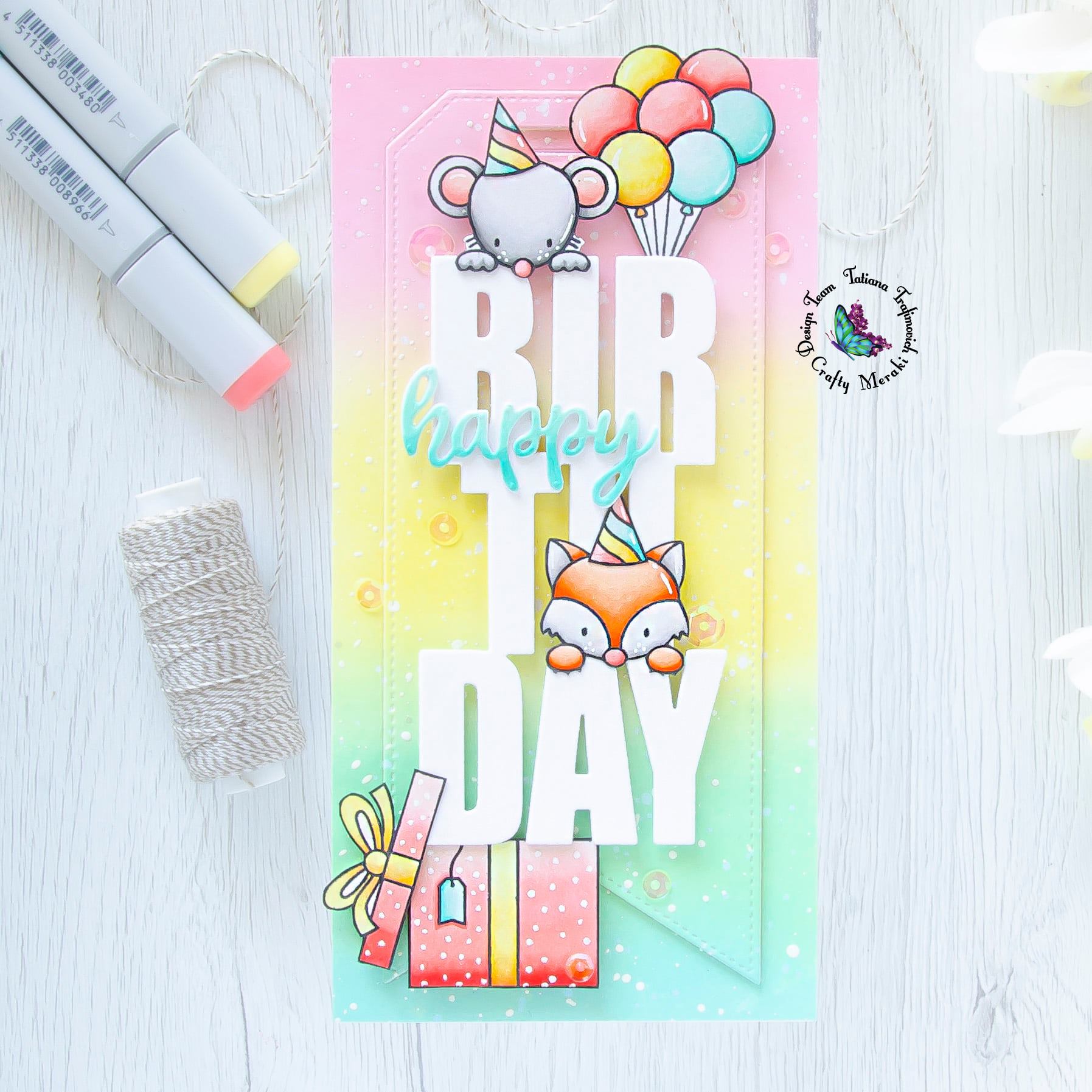 Crafty Meraki Birthday Slimline Tag die - Crafty Meraki