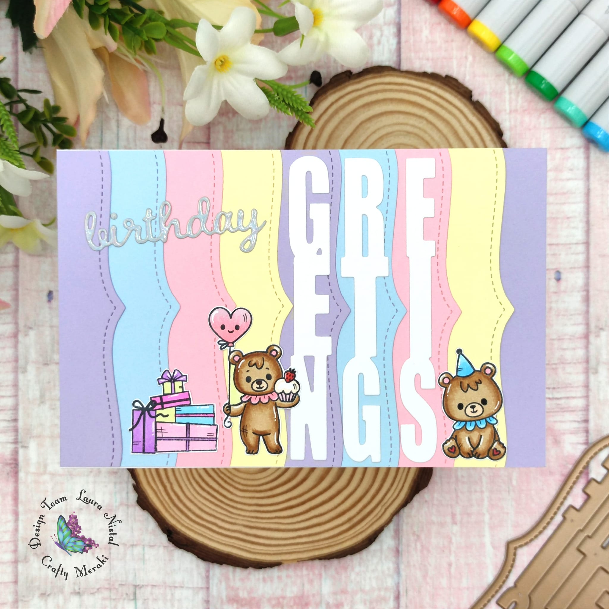 Crafty Meraki Greetings Slimline Tag die - Crafty Meraki