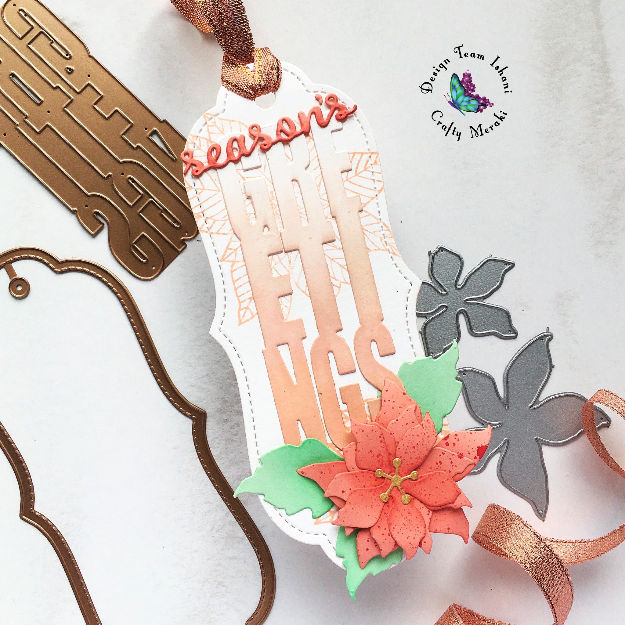 Crafty Meraki Greetings Slimline Tag die - Crafty Meraki