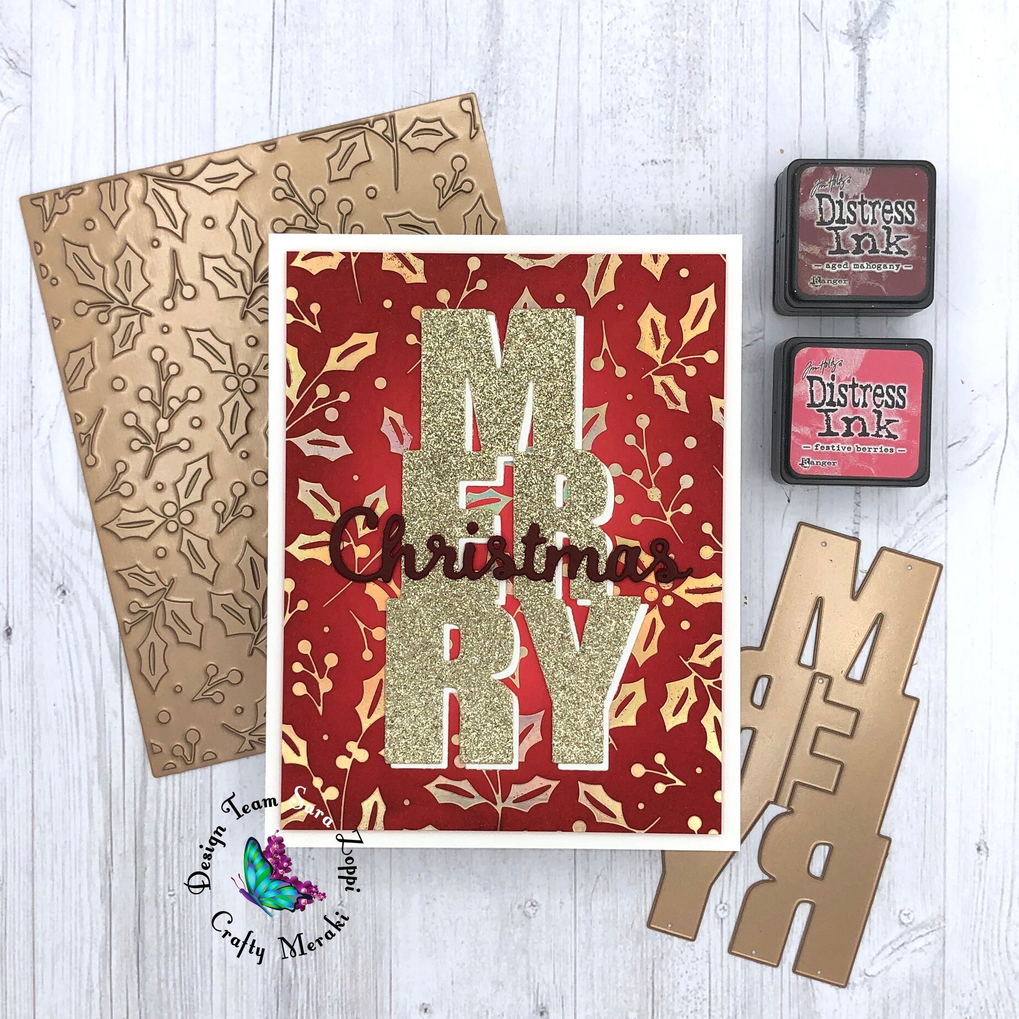 Crafty Meraki Jolly Holly Hot Foil plate - Crafty Meraki