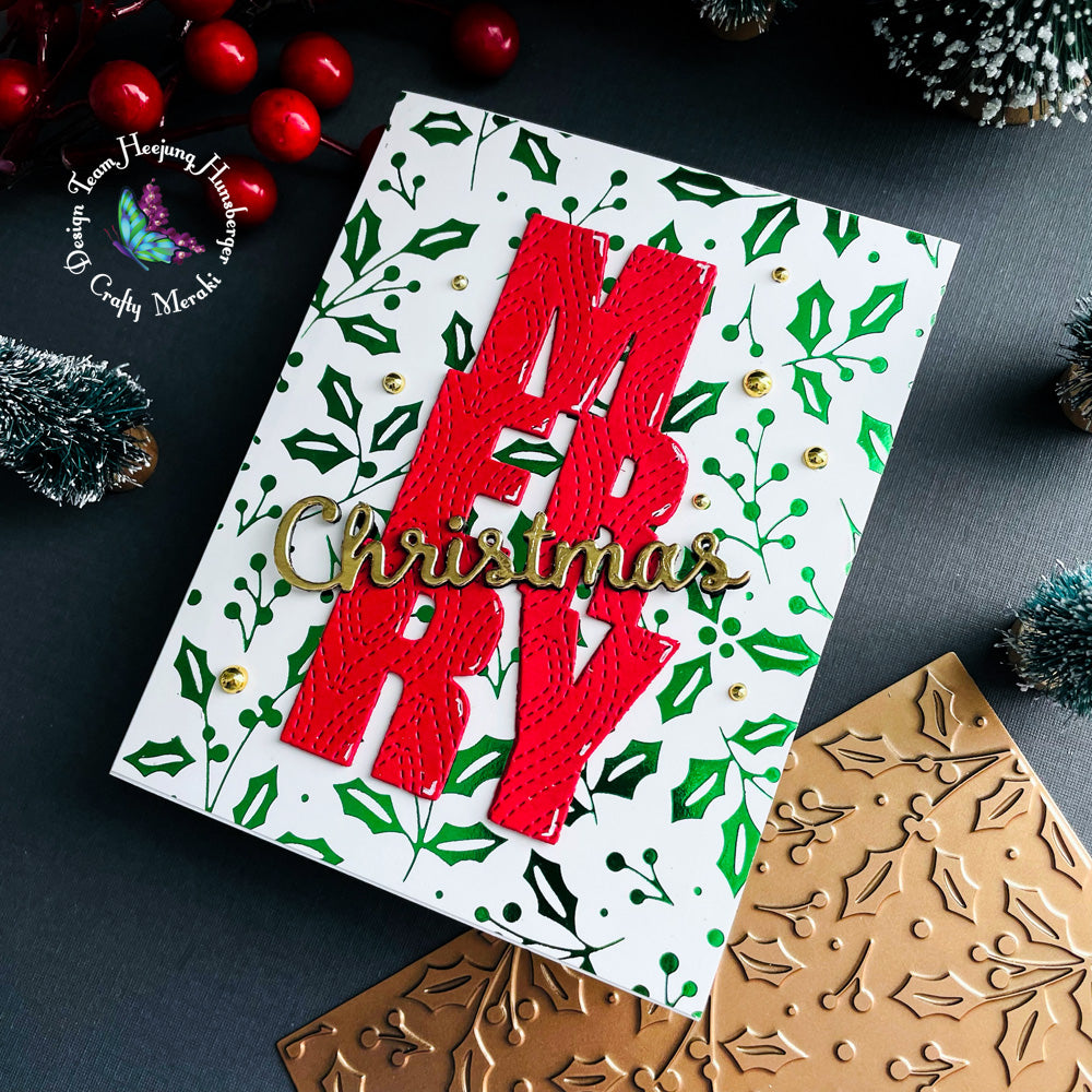 Crafty Meraki Jolly Holly Hot Foil plate - Crafty Meraki