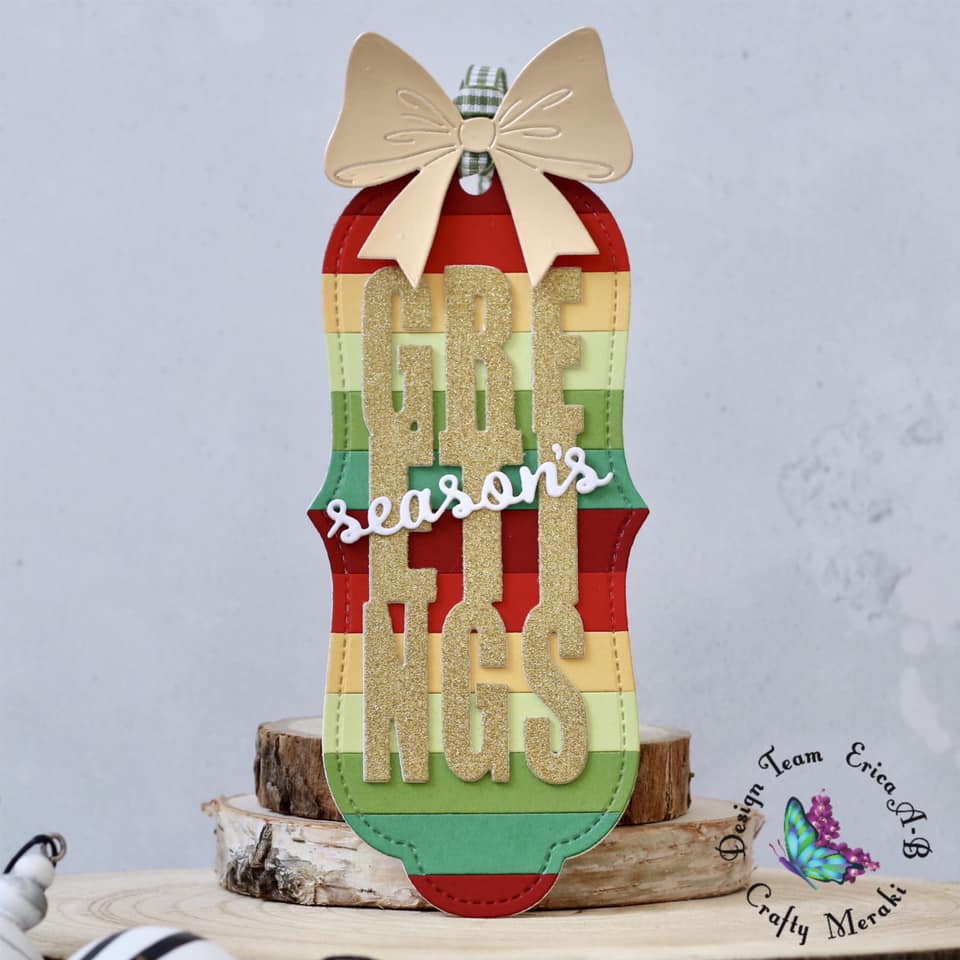Crafty Meraki Greetings Slimline Tag die - Crafty Meraki