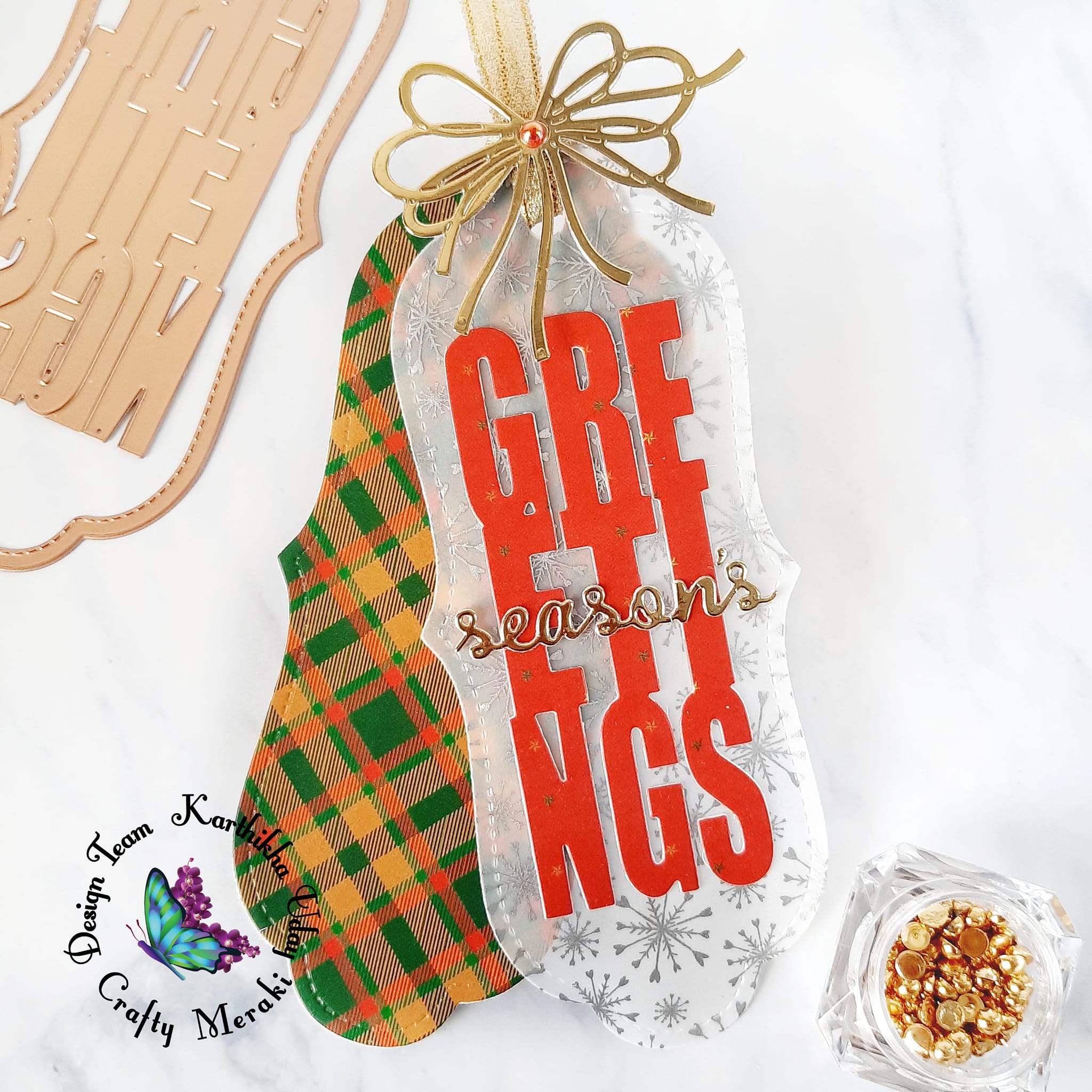 Crafty Meraki Greetings Slimline Tag die - Crafty Meraki