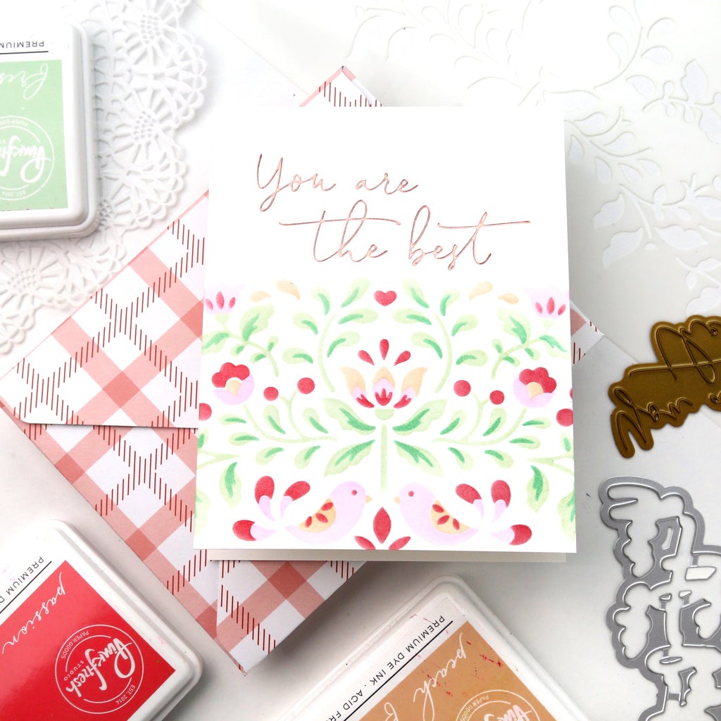 Pink Fresh Studio Folk Art Slimline layering stencils - Crafty Meraki