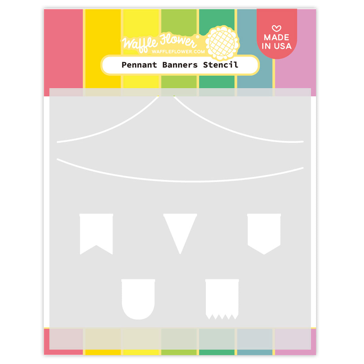 Waffle Flower Pennant Banners Stencil - Crafty Meraki