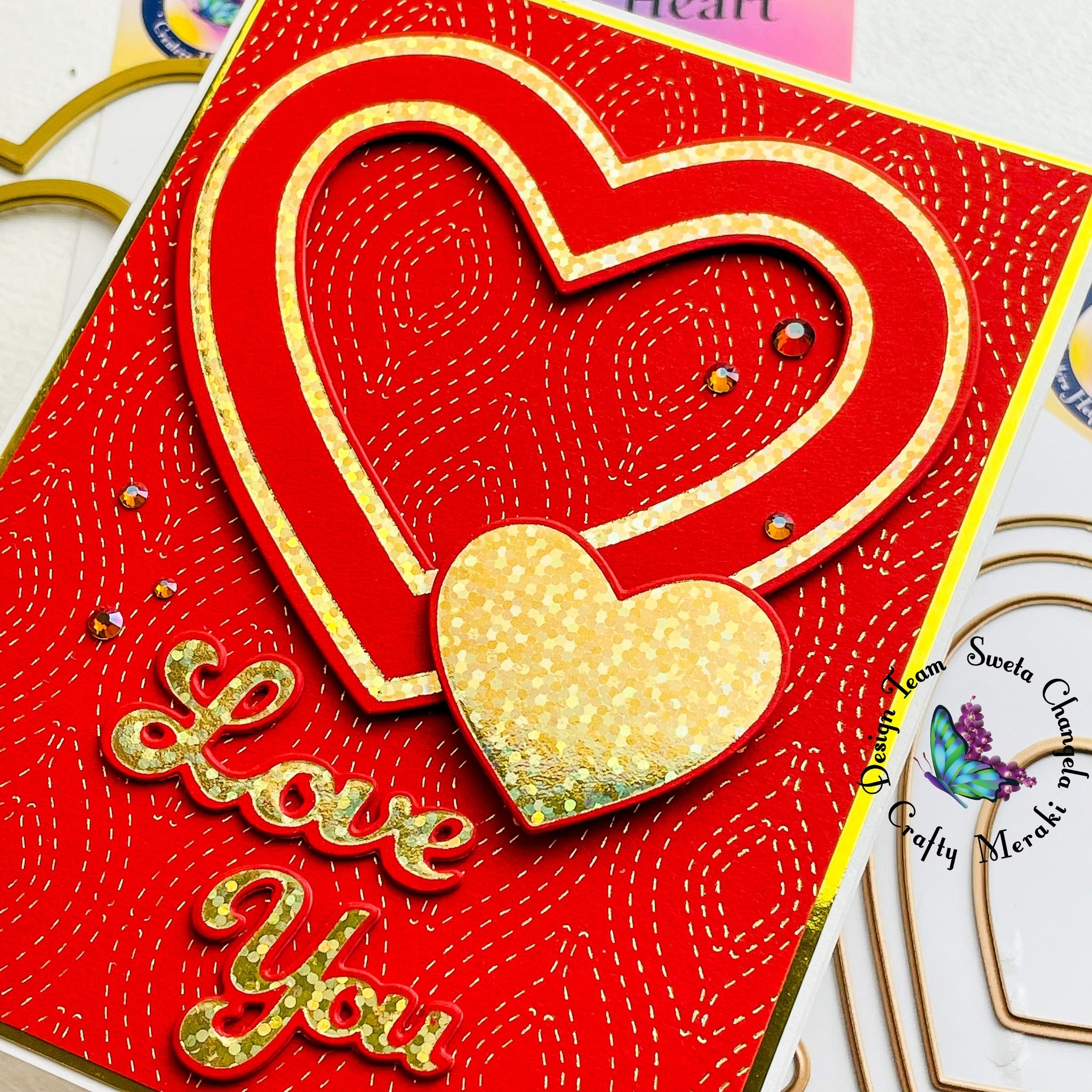 Crafty Meraki Affluent Heart Hot Foil plate - Crafty Meraki