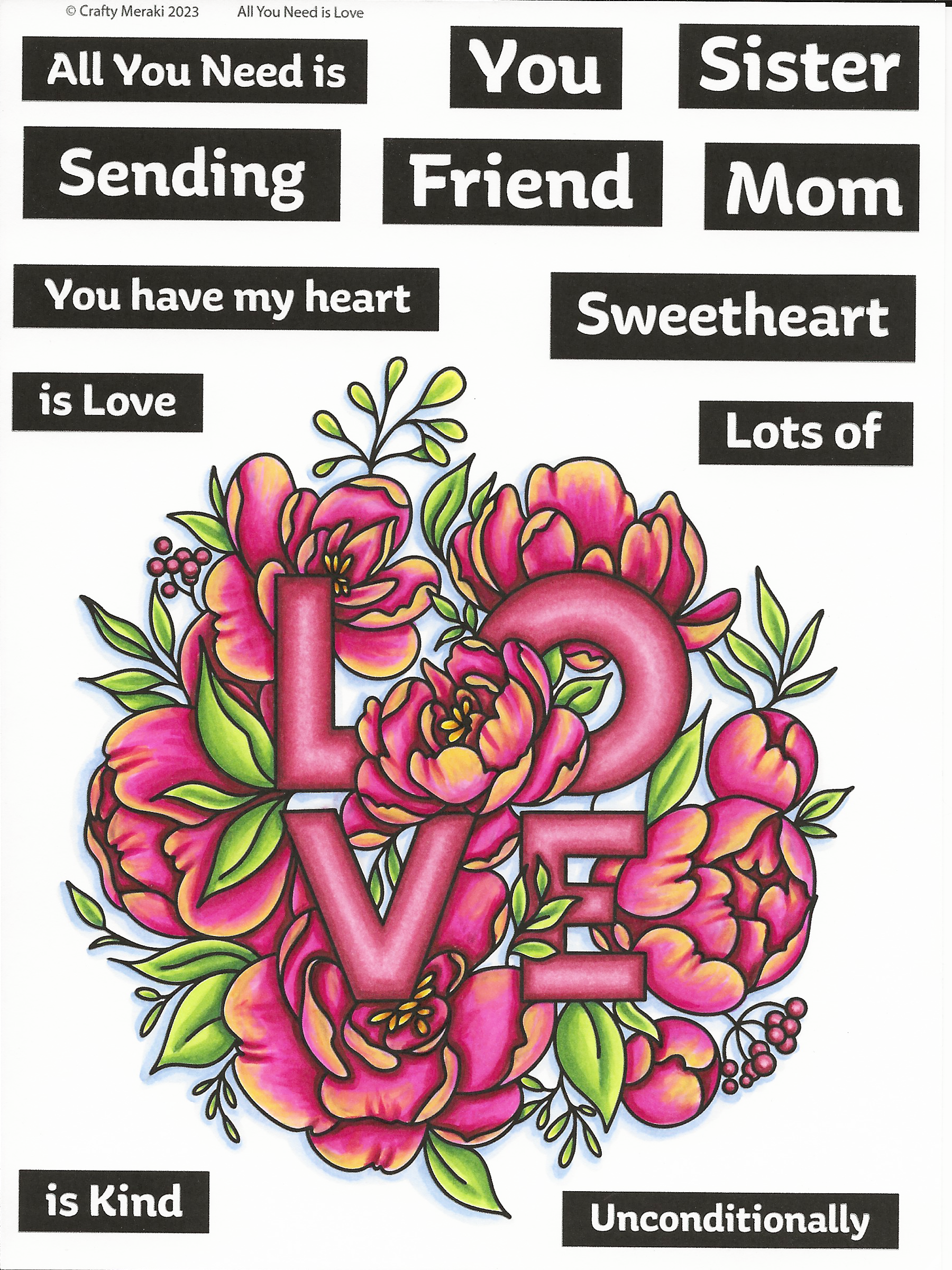 Crafty Meraki All You Need is Love Stamp set - Crafty Meraki