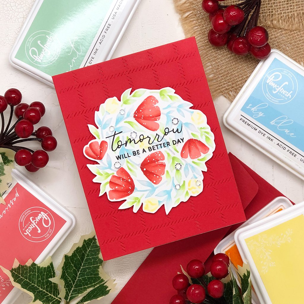 Pinkfresh Studio Floral Print Circle Layered Stencil set - Crafty Meraki